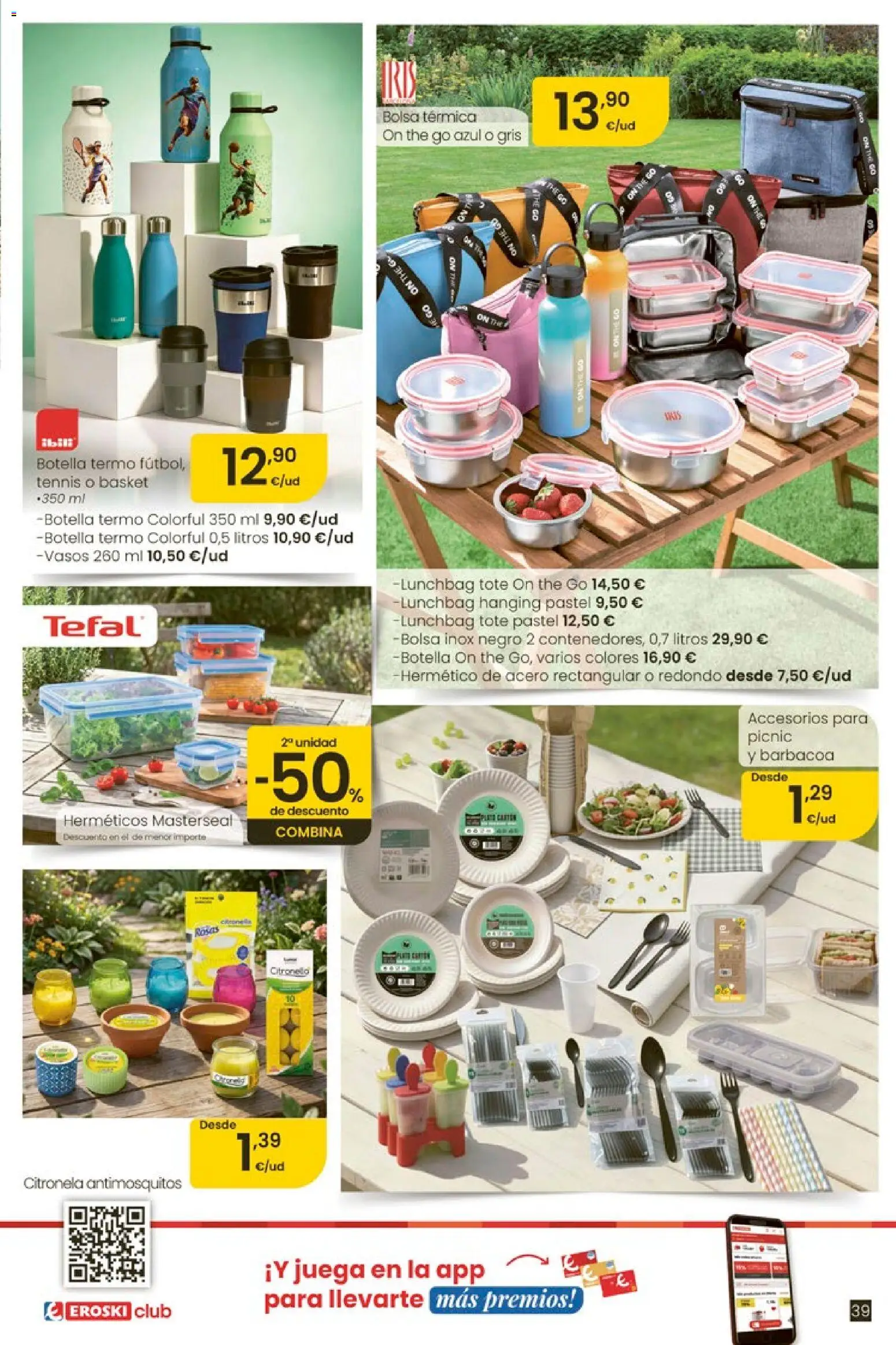 Eroski Oh! Oferta Pontevedra │ válido desde el 11.06.2026 | Página: 39 | Productos: Μύρτιλα, Vasos, Juega, Barbacoa