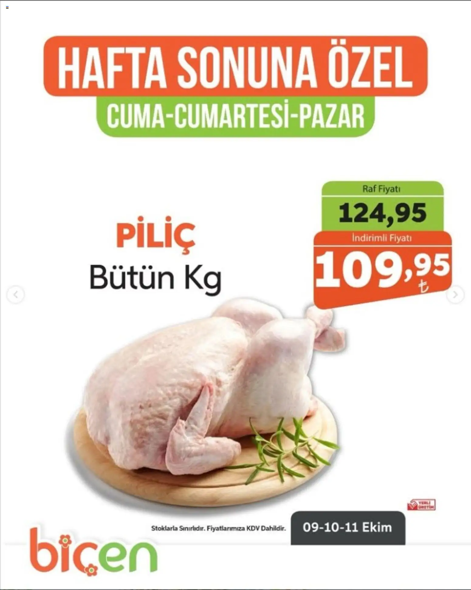 Biçen Market - Hafta Sonuna Özel - 09 Ekim 2026 tarihinden itibaren geçerlidir | Sayfa: 5 | Ürünler: Raf, Piliç