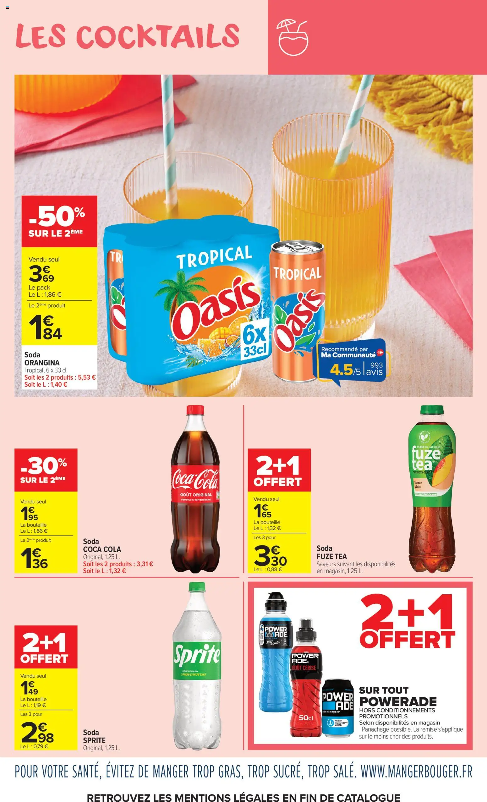 {H1} | Page: 11 | Produits: Orangina, Coca cola, Thé