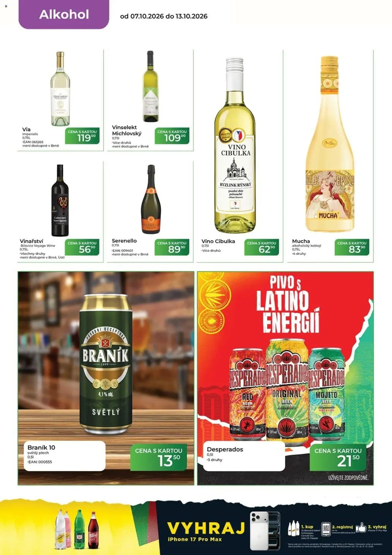 Tamda Foods leták od 07.10.2026 | Strana: 14 | Produkty: Dr Pepper, Pivo, Braník, Alkohol