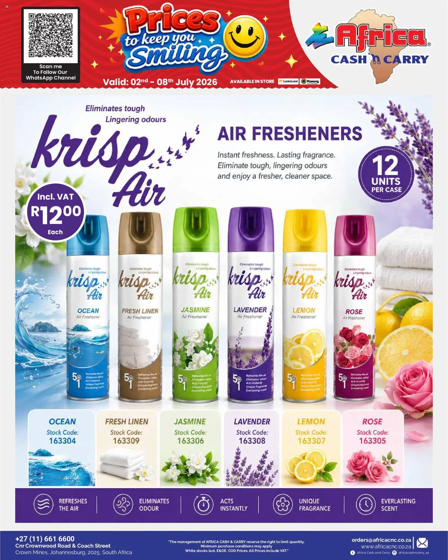New Africa Cash & Carry catalogue – valid from 02/07/2026 | Page: 18 | Products: Air freshener, Fragrance, Stock, Lemon