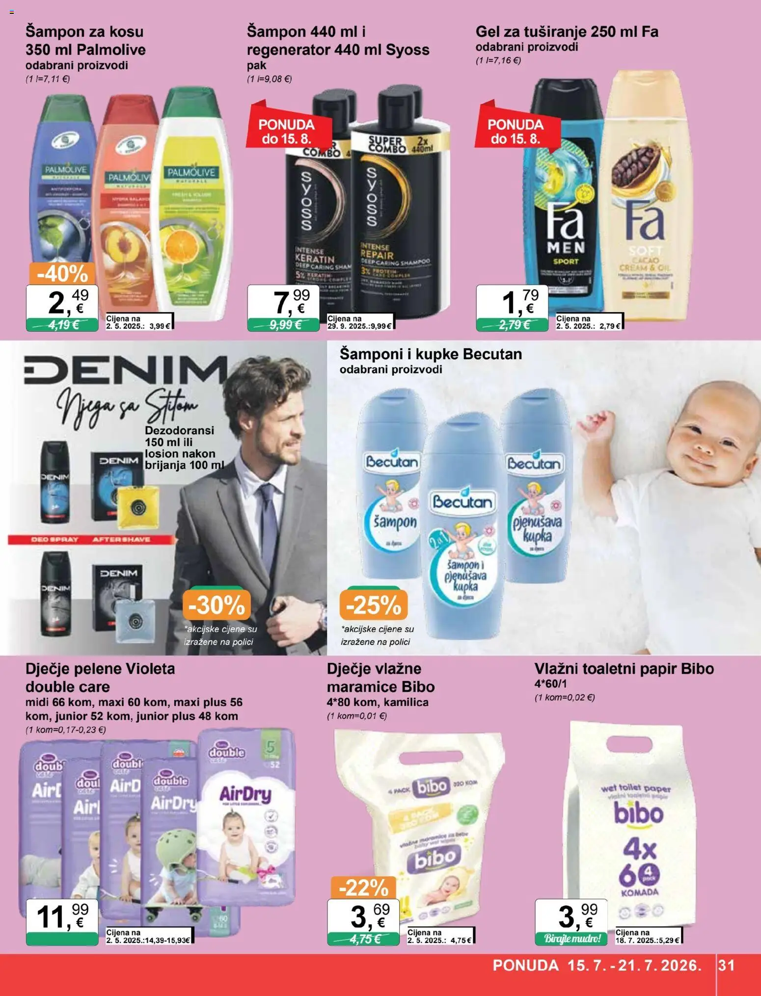 KTC katalog | vrijedi od 15.07.2026 | Stranica: 31 | Proizvodi: Kupka, Gel za tuširanje, Toaletni papir, Violeta