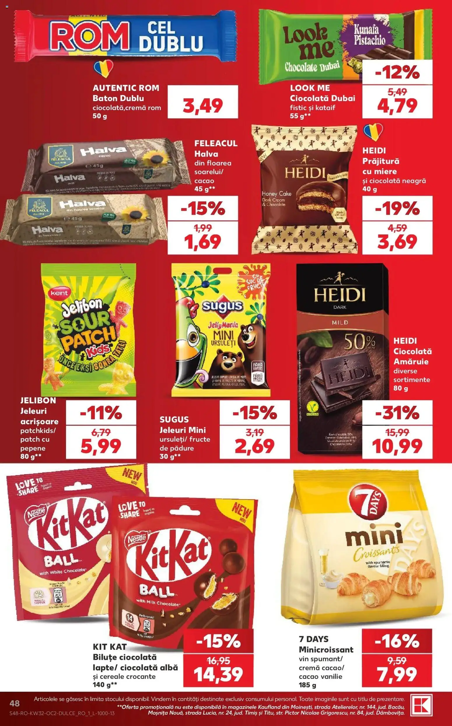 Noul catalog Kaufland – valabil de la 05.08.2026 | Pagină: 48 | Produse: Miere, Ciocolată, Cacao, Jeleuri