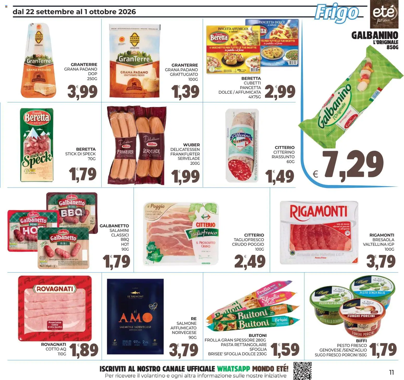 Volantino Eté del 22/09/2026 | Pagina: 11 | Prodotti: Pancetta, Prosciutto, Padella, Sugo