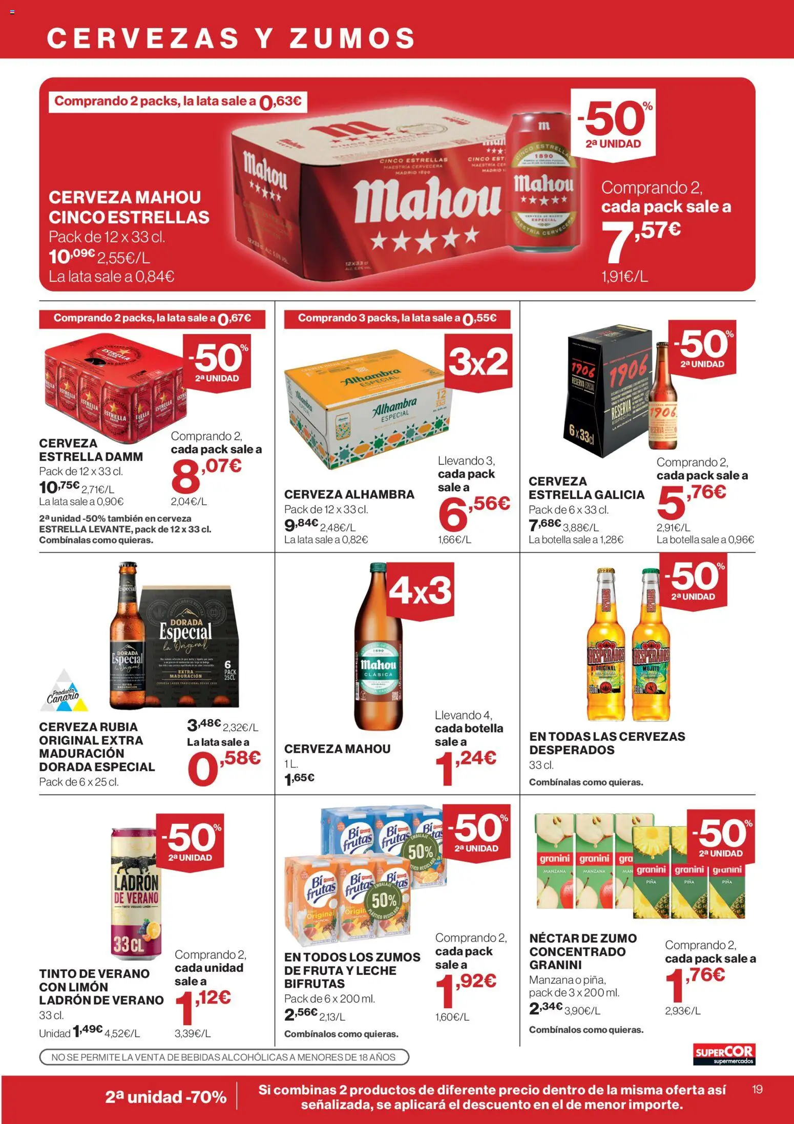 Supercor Canarias │ válido desde el 10/09/2026 | Página: 19 | Productos: Leche, Cerveza, Piña, Néctar