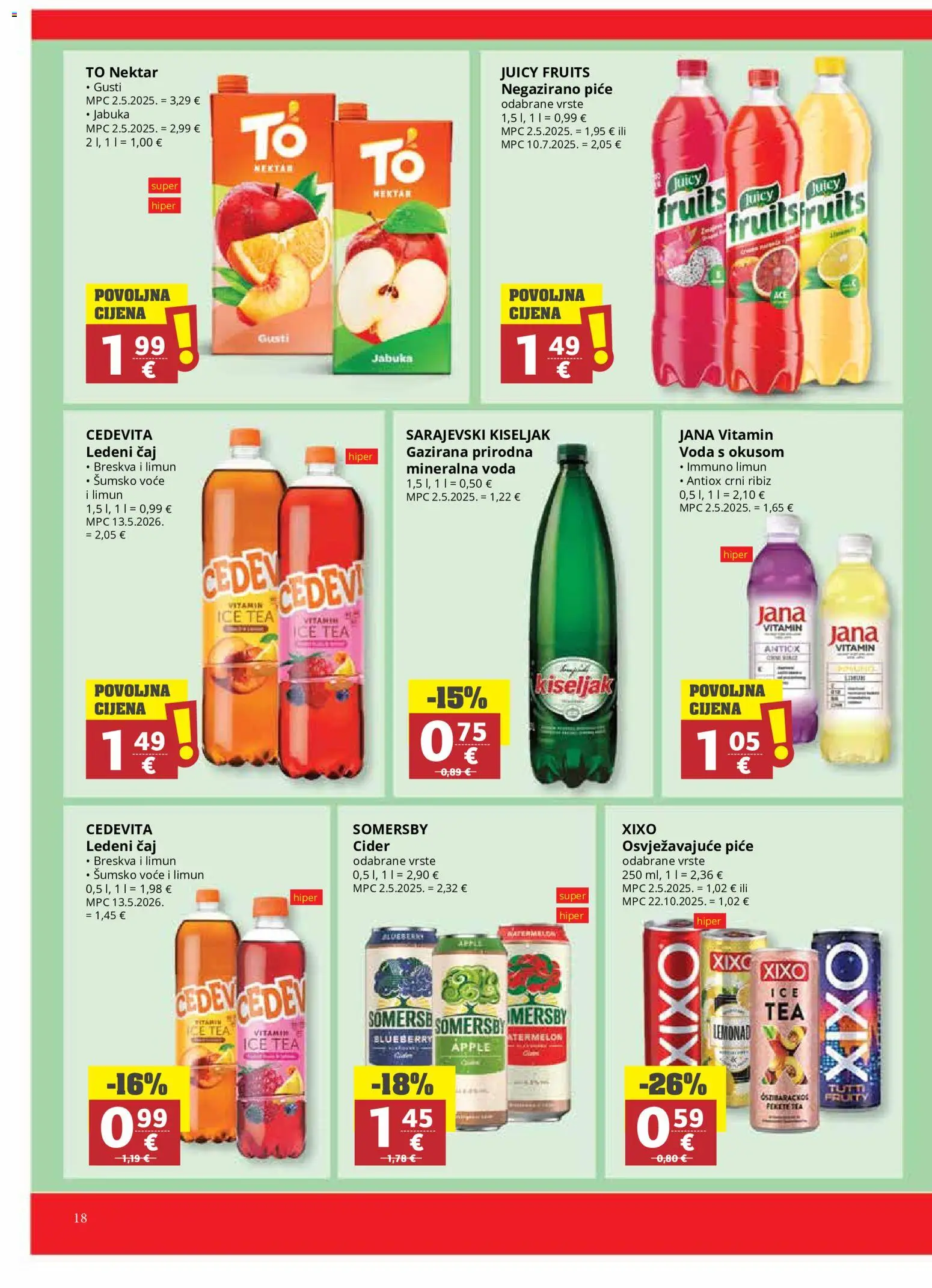 Ribola katalog | vrijedi od 10.06.2026 | Stranica: 18 | Proizvodi: Čaj, Voće, Somersby, Cedevita