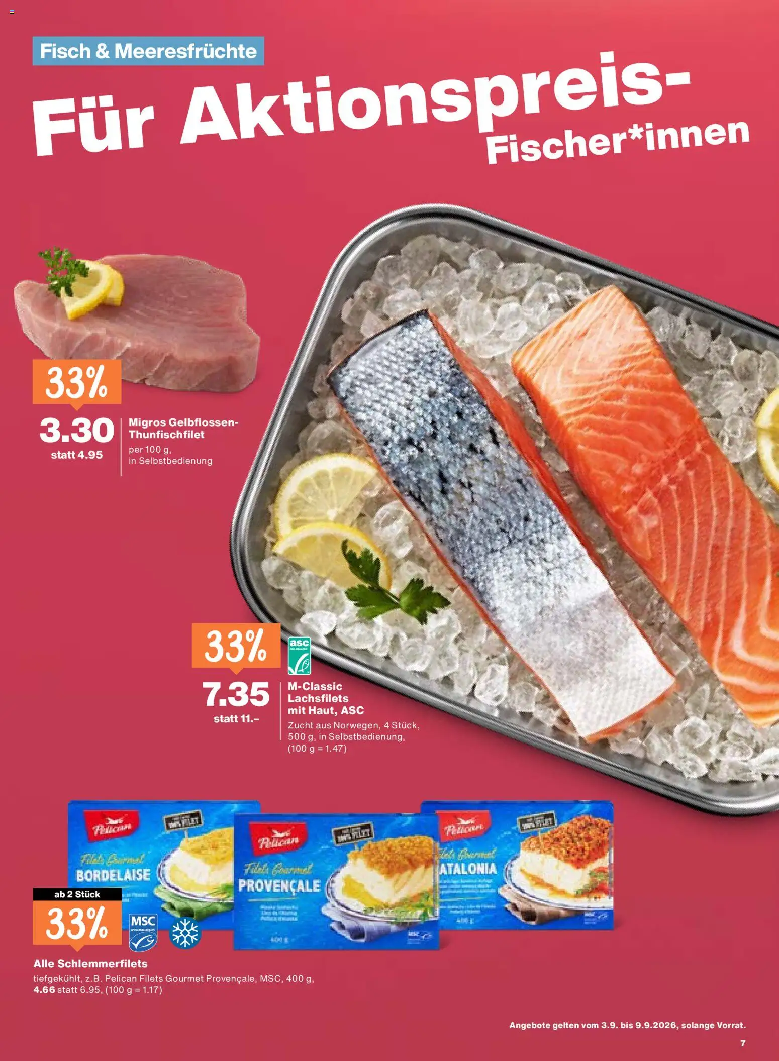 Migros aktionen – gültig ab 03.09.2026 | Seite: 7 | Produkte: Fisch, Meeresfrüchte
