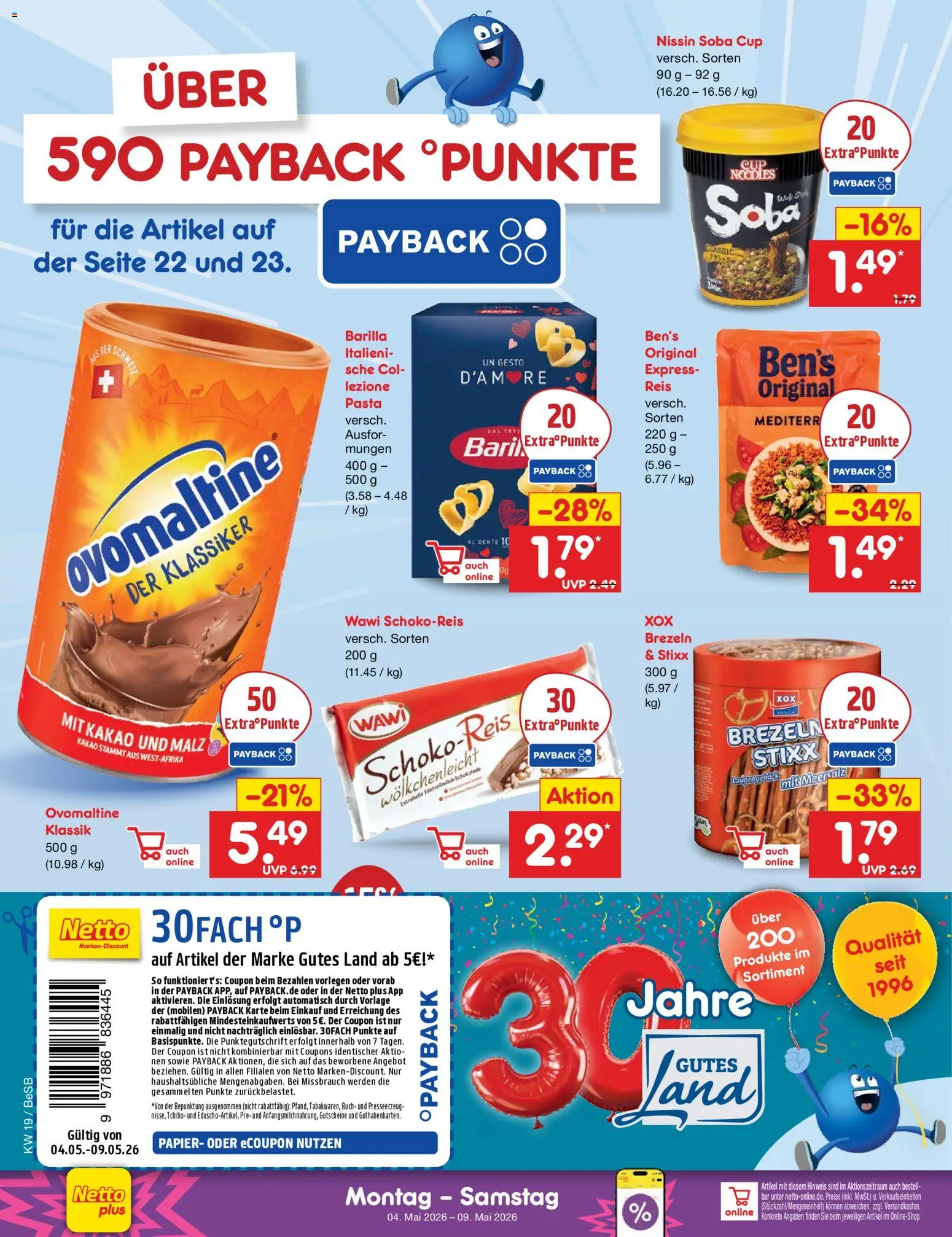 Netto Marken-Discount Super wochenende – gültig ab 07.05.2026 | Seite: 51 | Produkte: Ovomaltine, Barilla, Pasta, Reis