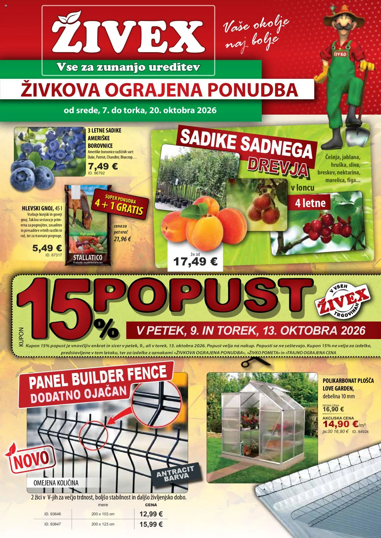 Novi Živex katalog ponudbe – veljaven od 07.10.2026 | Stran: 1 | Izdelki: Borovnice, Barva