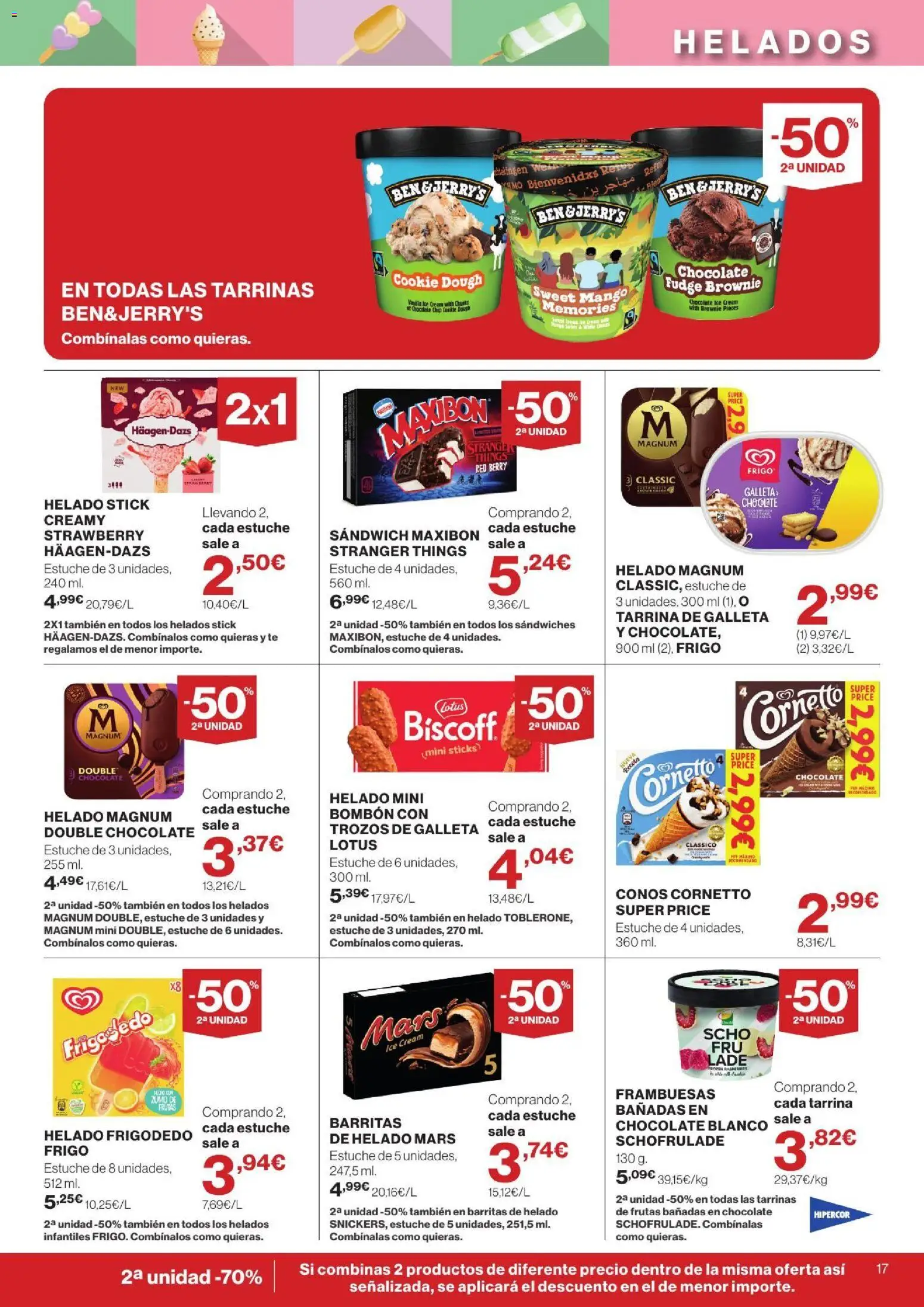 Hipercor catálogo │ válido desde el 13/08/2026 | Página: 17 | Productos: Té, Lotus, Helado Magnum, Mango