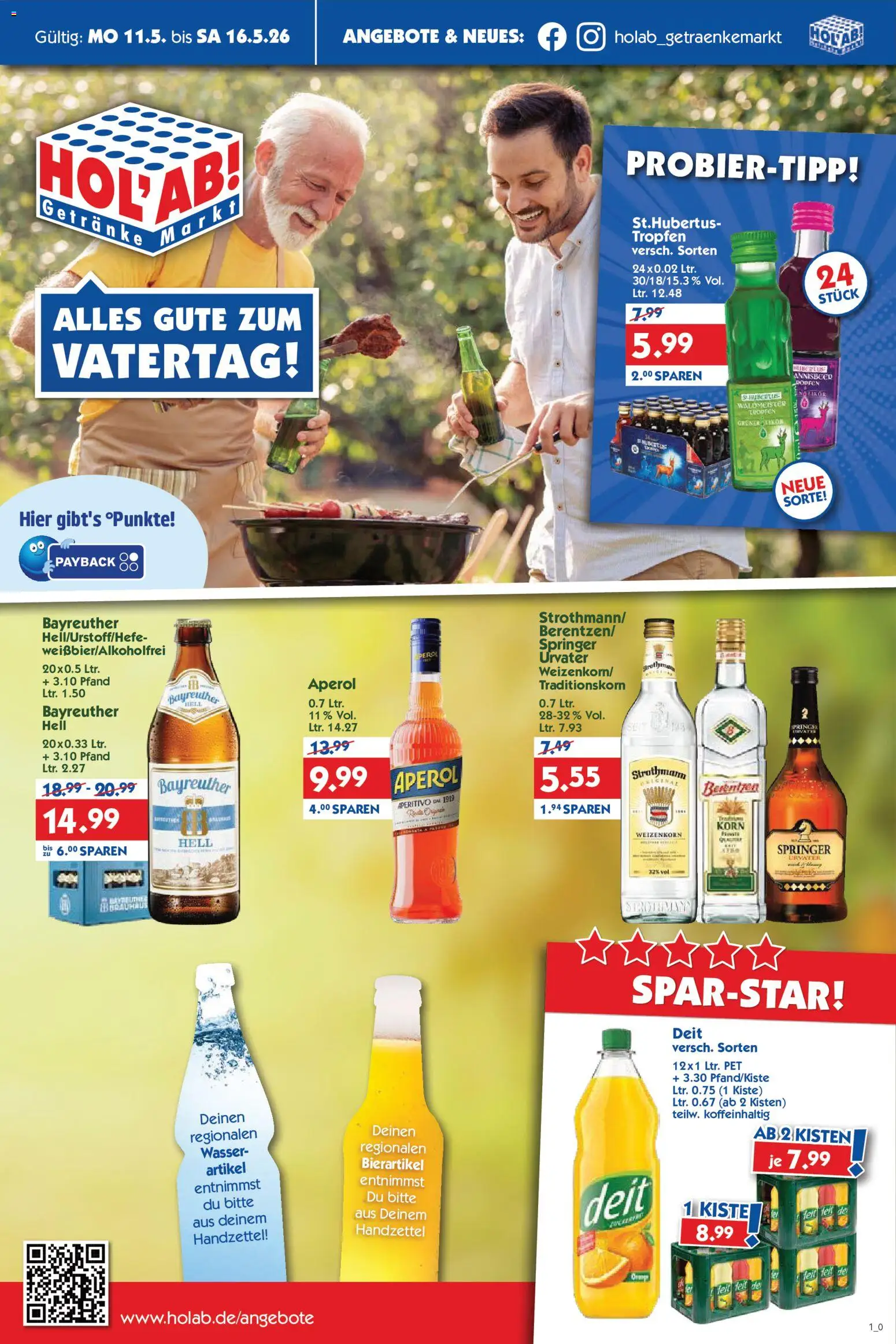HOL’AB! Prospekt 	 – gültig ab 11.05.2026 | Seite: 1 | Produkte: Likör, Wasser, Aperol, Berentzen