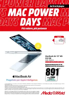 Anteprima del volantino Media World volantino Mac Power Days valido a partire dal 15.06.2026