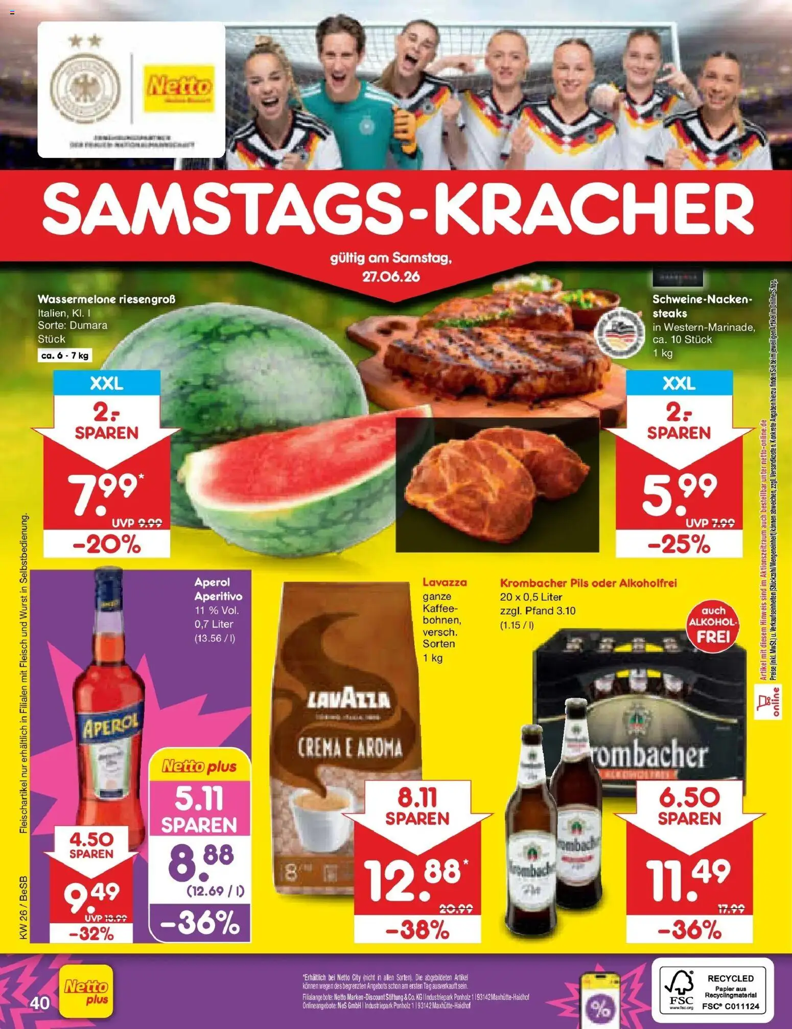 Netto Marken-Discount Prospekt Kremmen – gültig ab 21.06.2026 | Seite: 52 | Produkte: Kaffee, Pils, Schweinenacken, Wurst