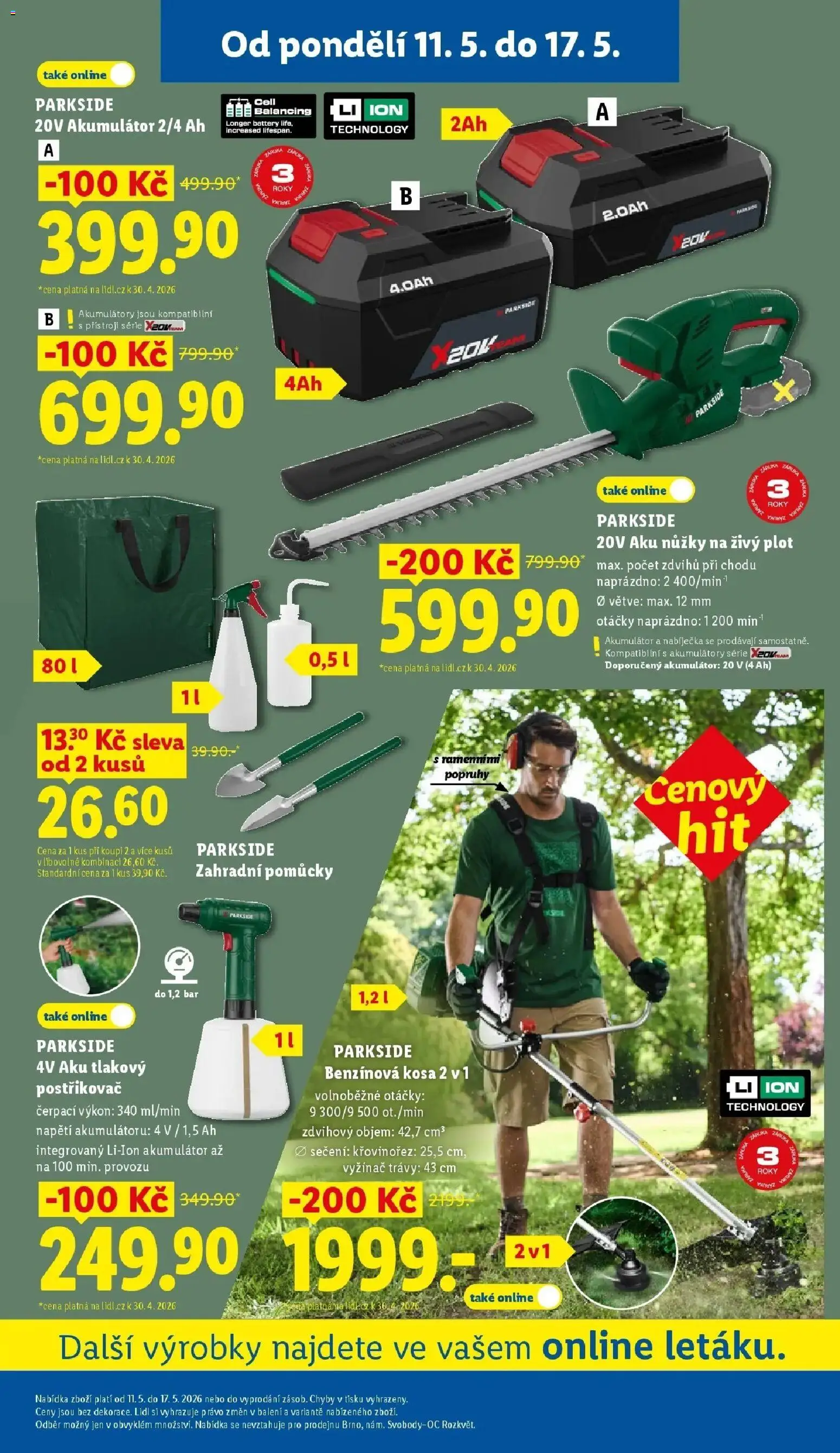 Lidl aktuální leták od 11.05.2026 | Strana: 33 | Produkty: Nůžky, Tlakový postřikovač, Křovinořez, Postřikovač