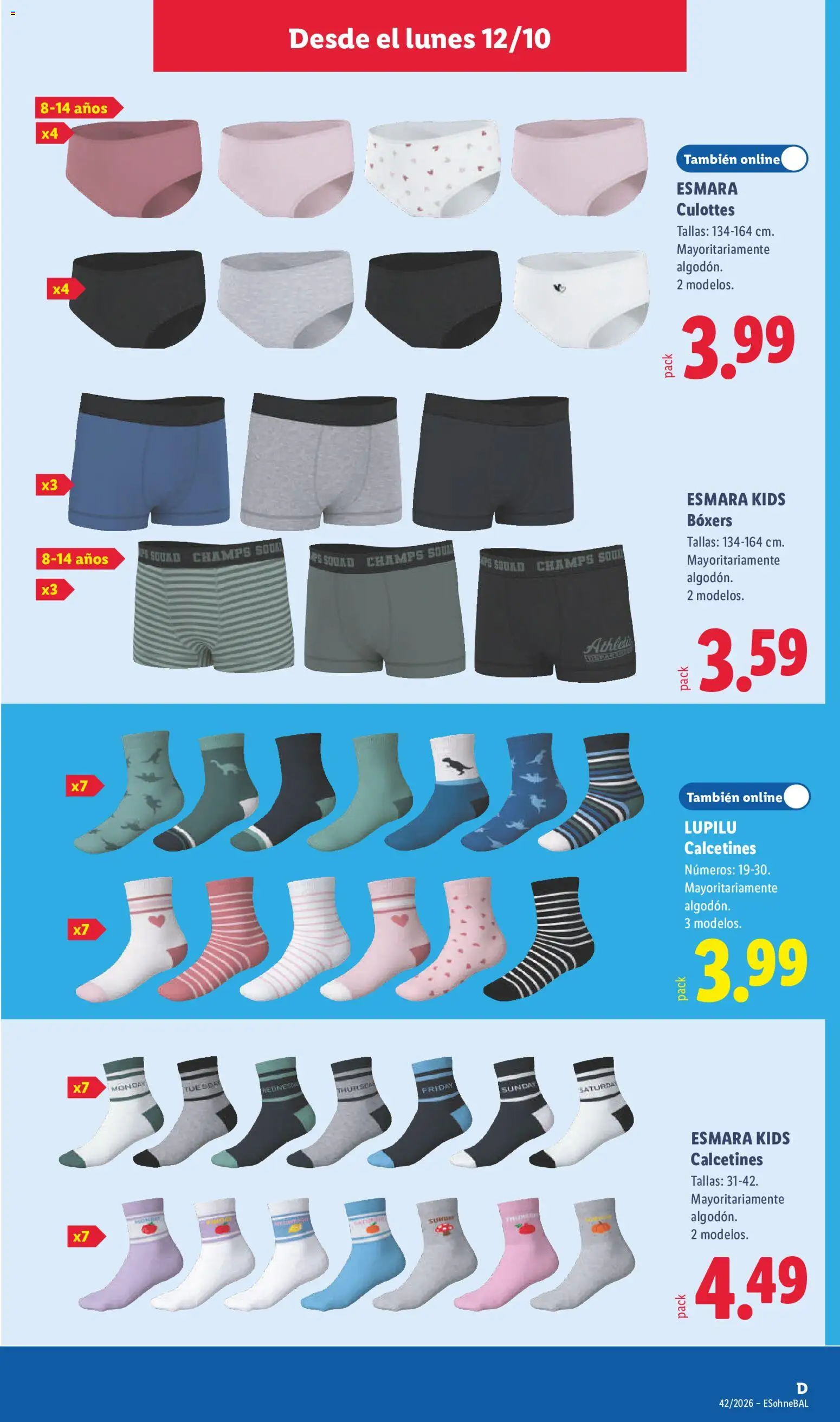 Lidl folleto de bazar │ válido desde el 12/10/2026 | Página: 21 | Productos: Boxers, Calcetines