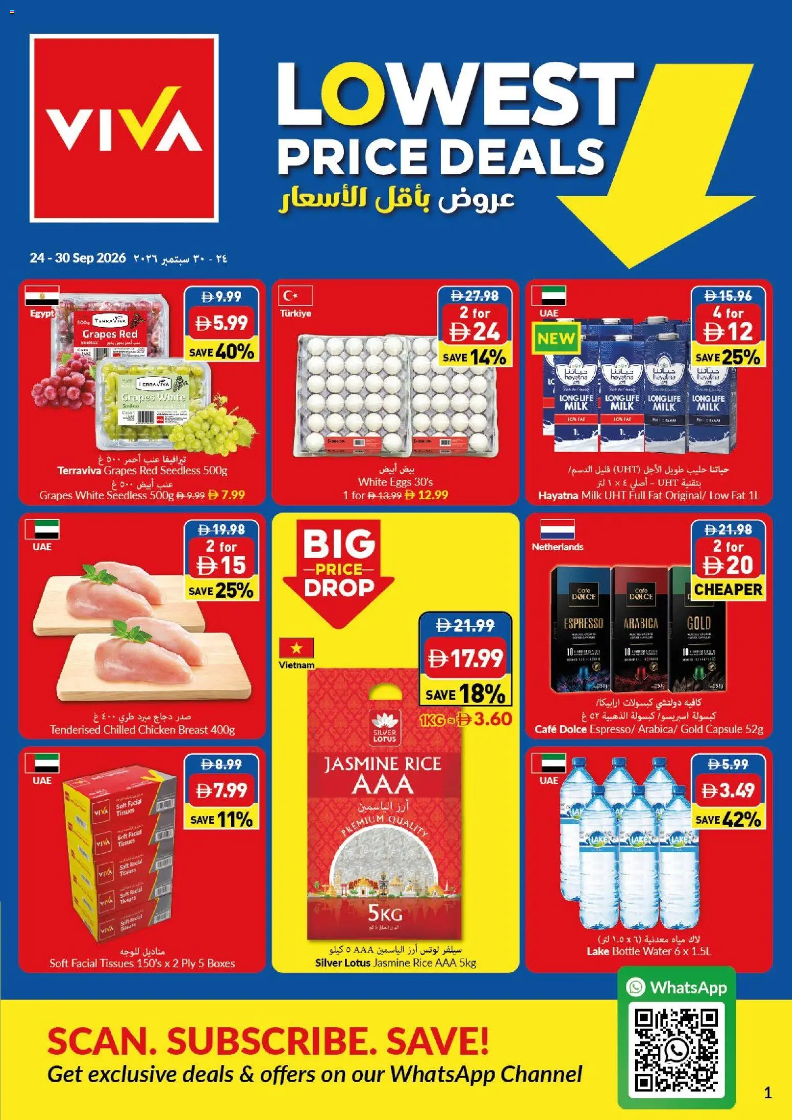 {H1} | Page: 1 | Products: Milk, Eggs, Water, Grapes