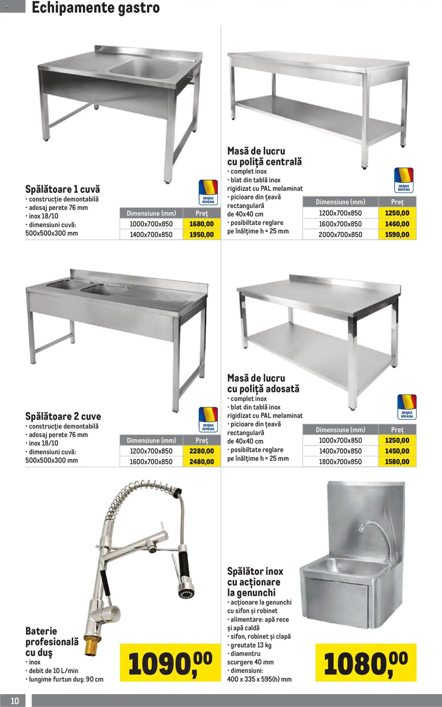 Noul catalog Metro – valabil de la 01.04.2026 | Pagină: 10 | Produse: Tablă, Masă, Țeavă, Apă