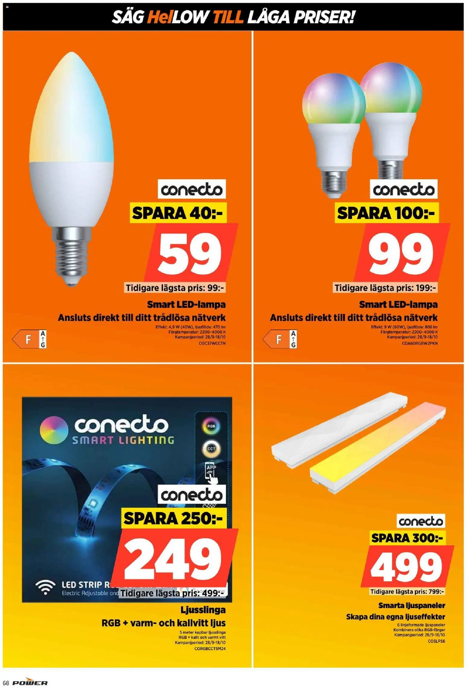 Power reklamblad aktuell från 12/10/2026 | Sida: 68 | Produkter: Såg, Ljus, Ljusslinga