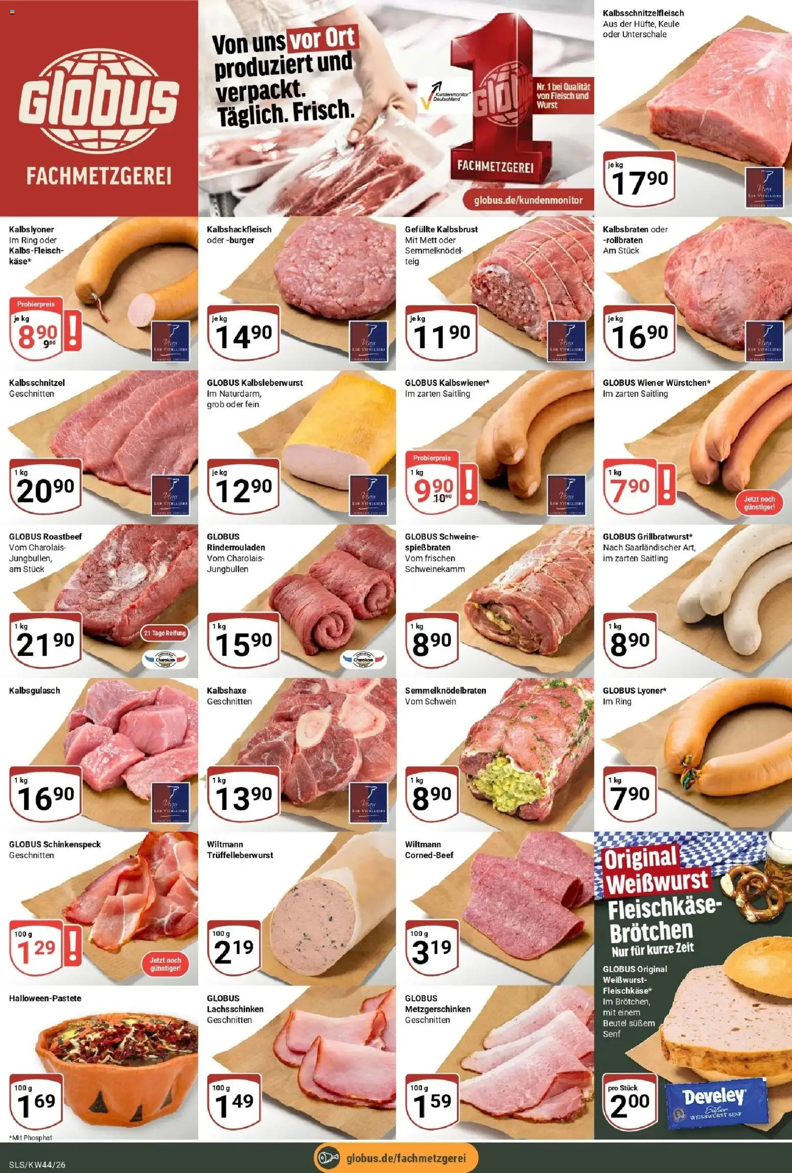 Globus Prospekt Saarlouis – gültig ab 26.10.2026 | Seite: 8 | Produkte: Burger, Weißwurst, Roastbeef, Wurst