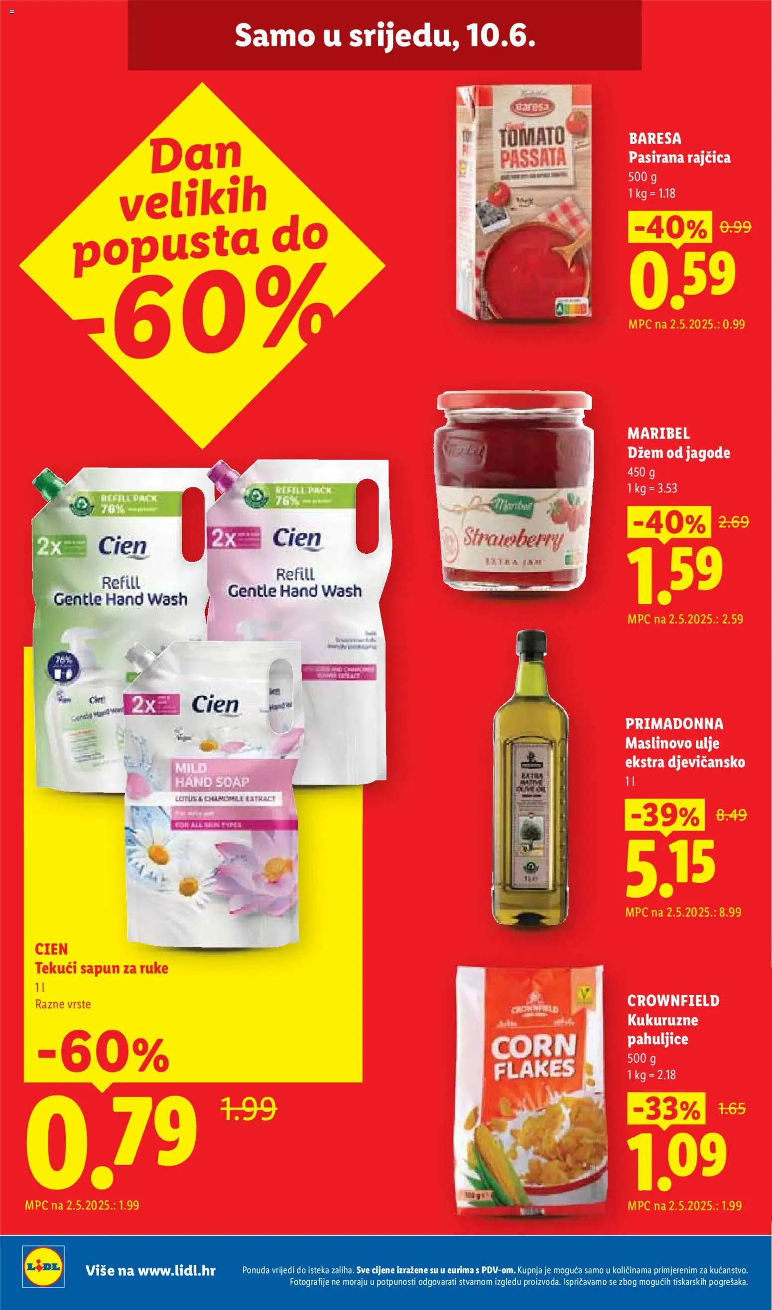 Lidl katalog | vrijedi od 08.06.2026 | Stranica: 30 | Proizvodi: Pasirana rajčica, Ulje, Pahuljice, Džem