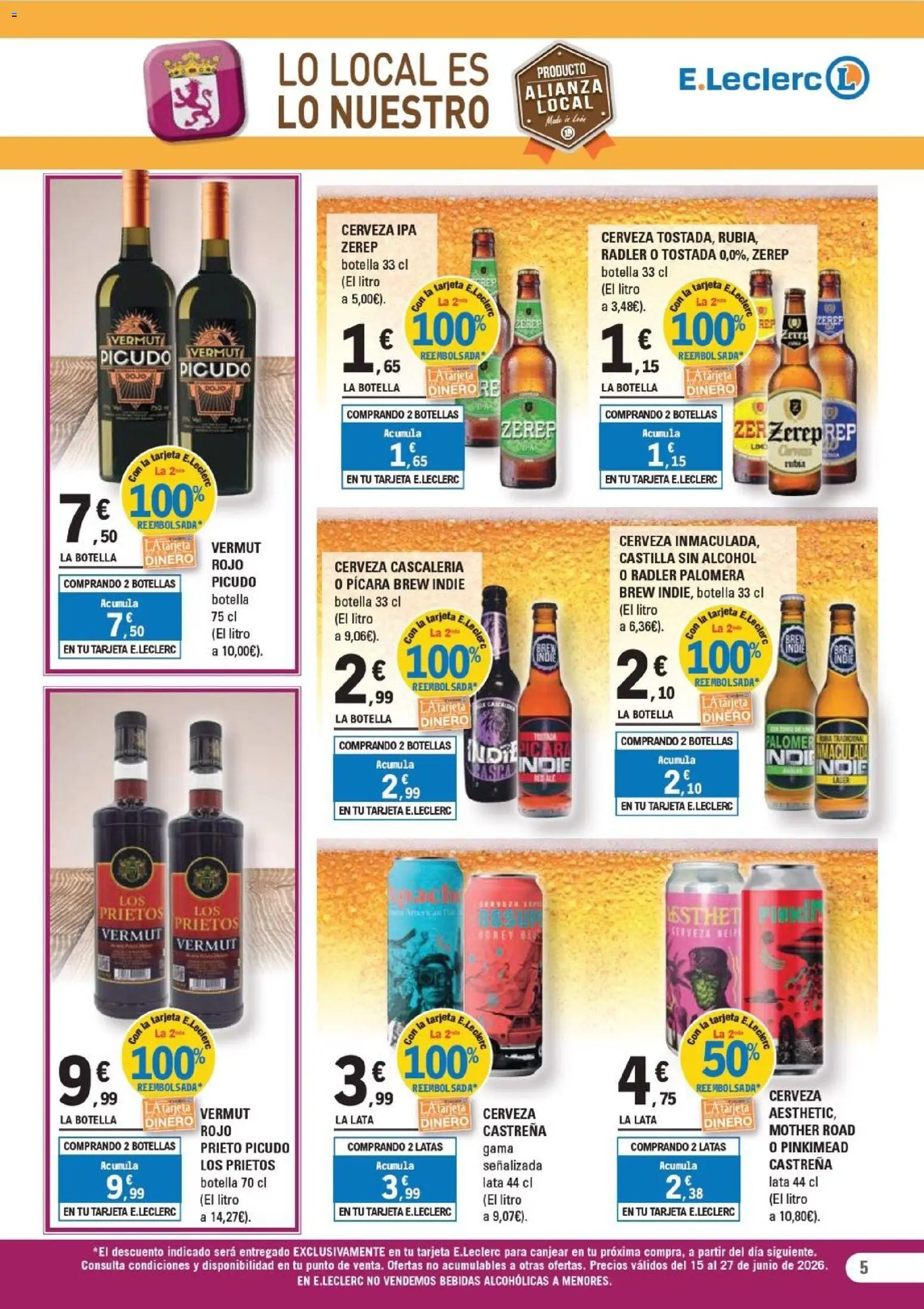 E.Leclerc León │ válido desde el 15.06.2026 | Página: 5 | Productos: Cerveza