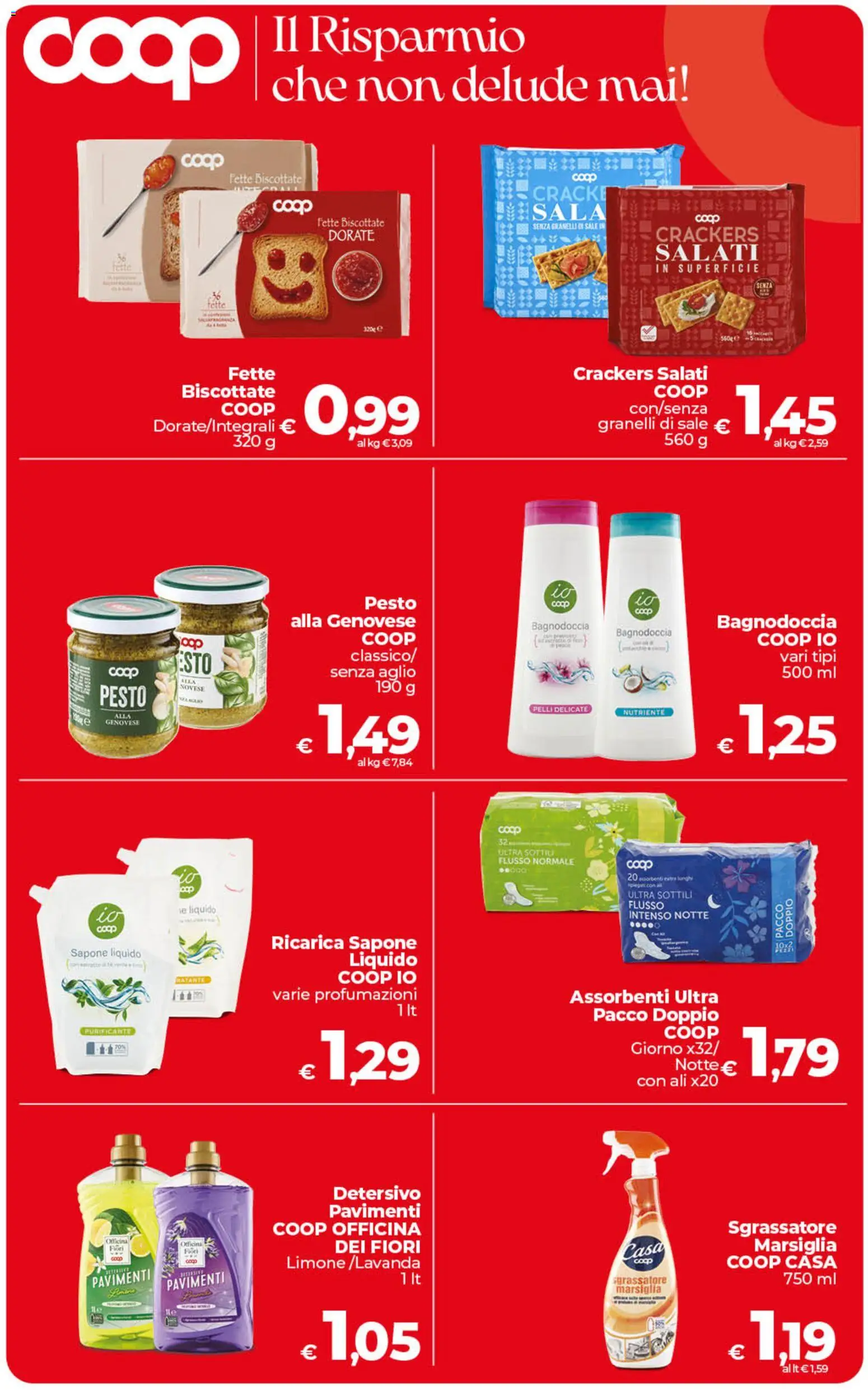 Volantino COOP del 21/08/2026 | Pagina: 7 | Prodotti: Sgrassatore, Crackers, Pesto, Fiori
