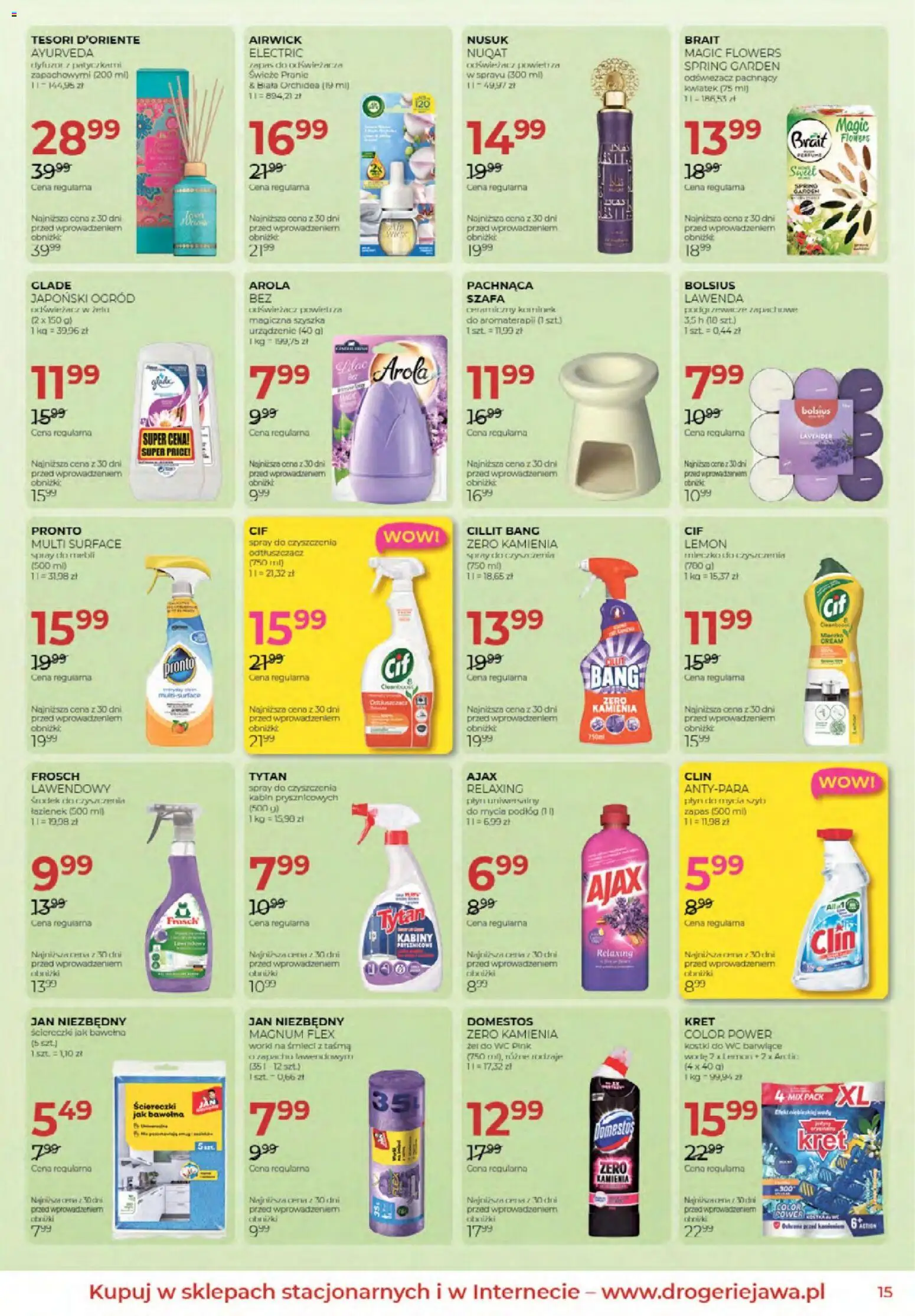 Jawa gazetka od 05.06.2026 | Strona: 15 | Produkty: Odświeżacz, Tesori d'oriente, Szafa, Domestos