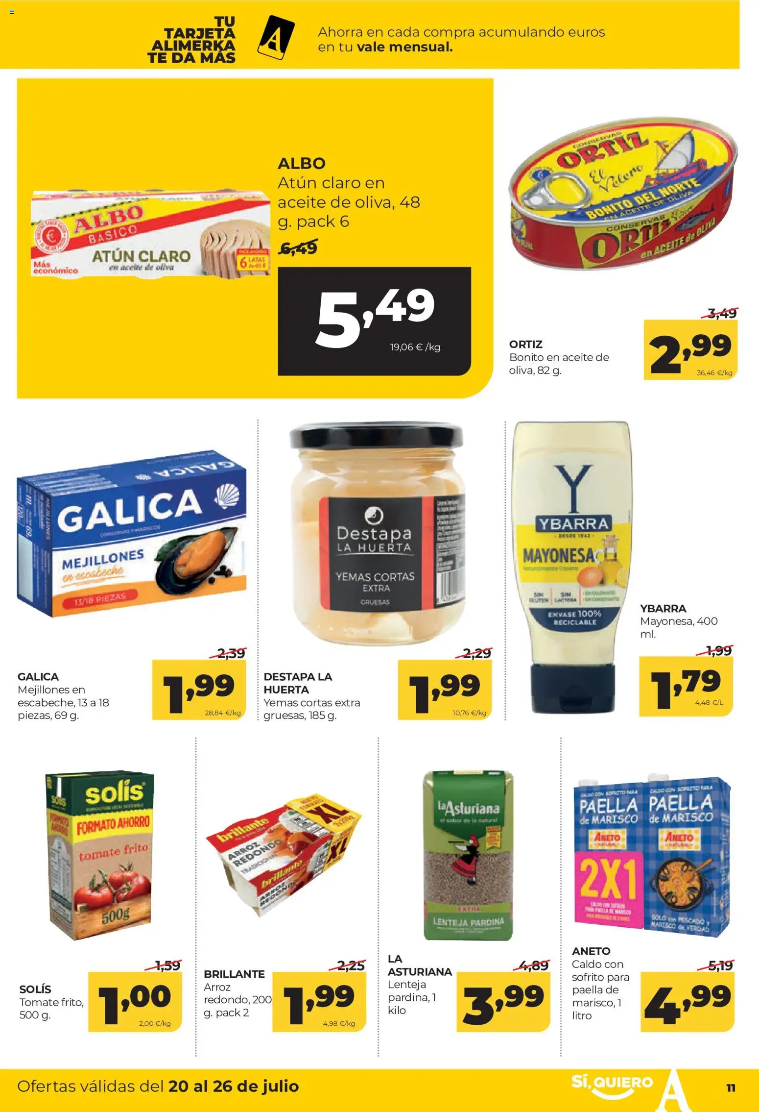 Alimerka folleto │ válido desde el 20/07/2026 | Página: 11 | Productos: Aceite, Pescado, Té, Aceite de oliva