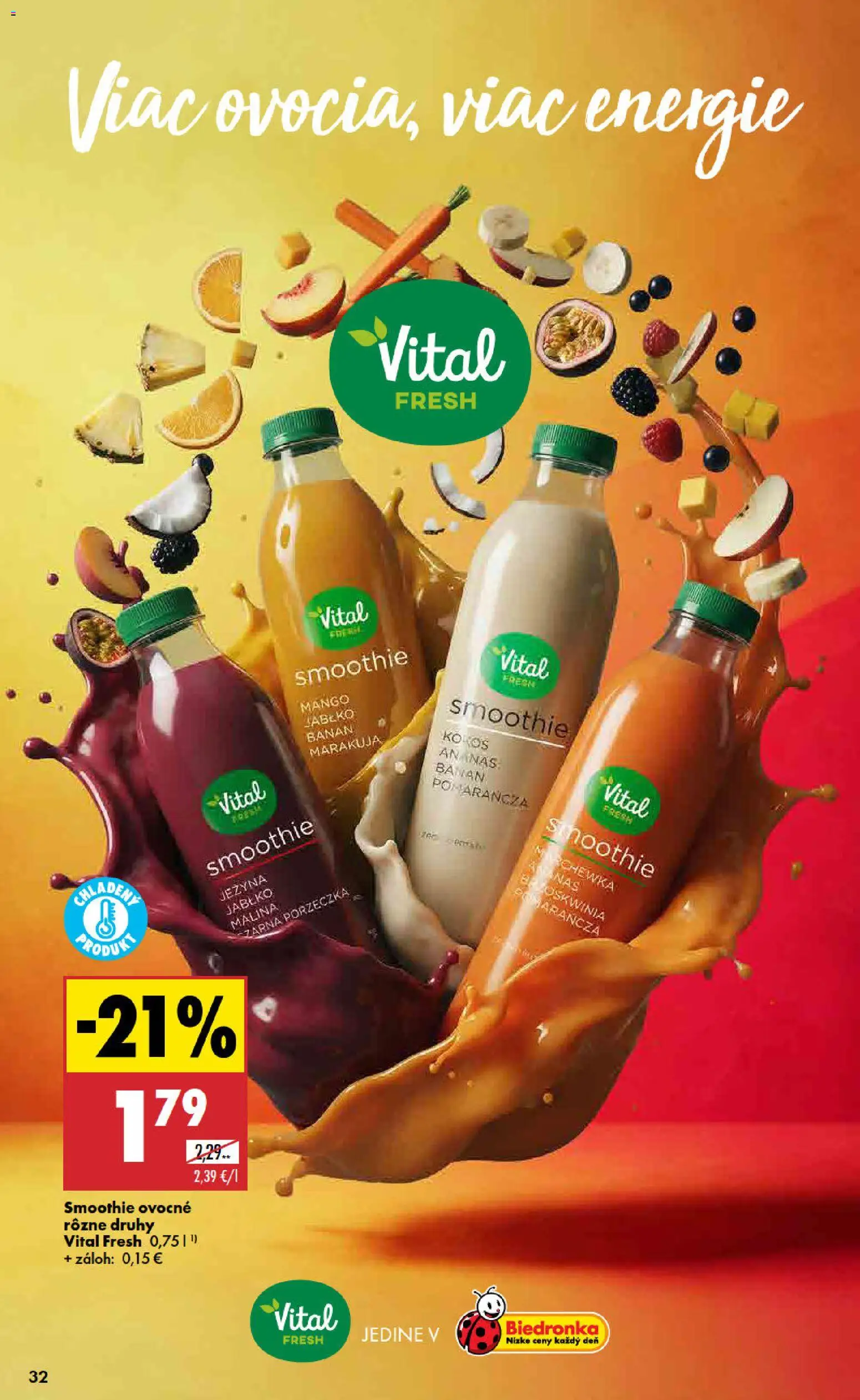 Nové Biedronka akcie – leták je platný od 01.10.2026 | Strana: 32 | Produkty: Kokos, Ananás, Smoothie, Mango