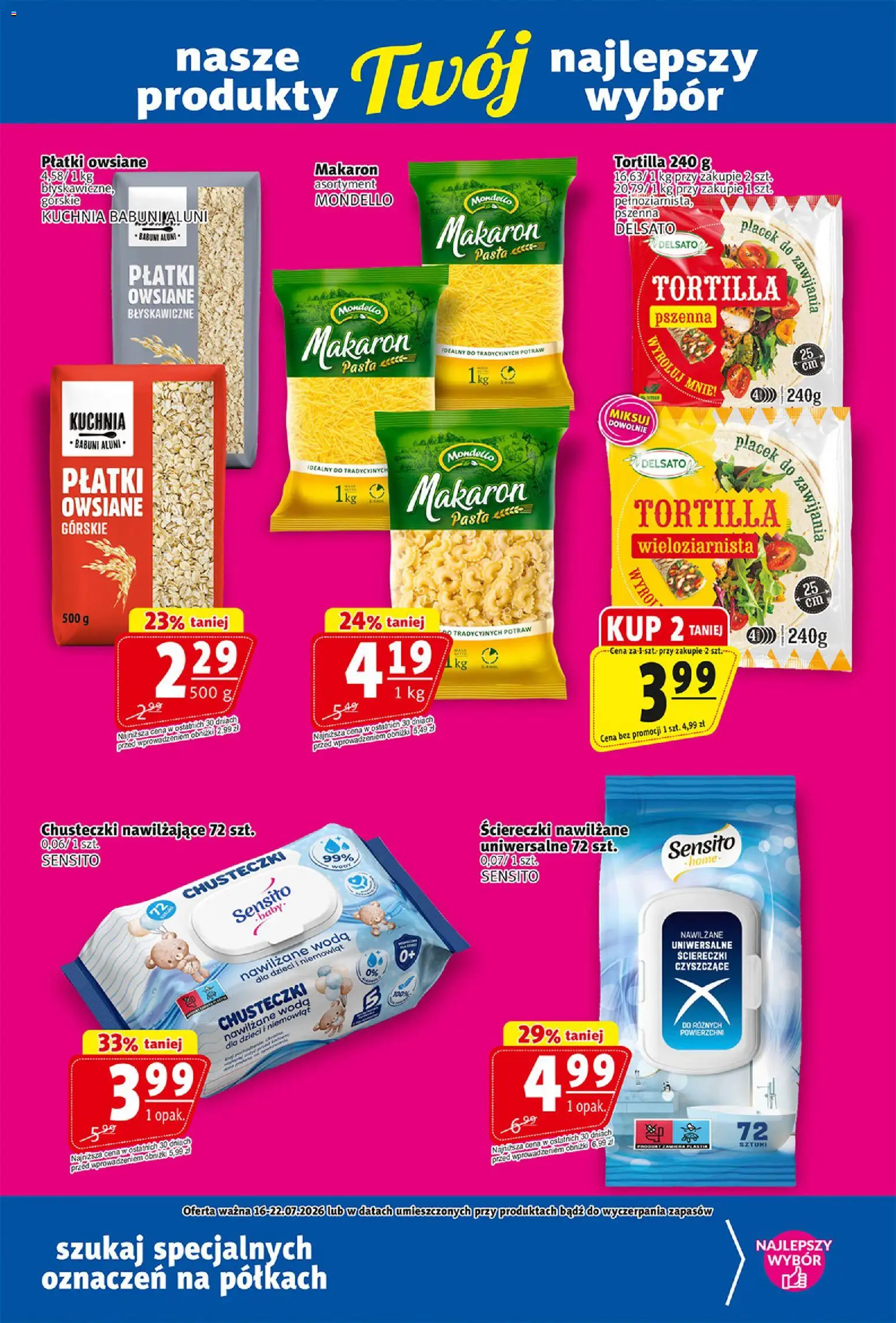 Prim Market gazetka od 16.07.2026 | Strona: 17 | Produkty: Płatki owsiane, Płatki, Makaron, Woda