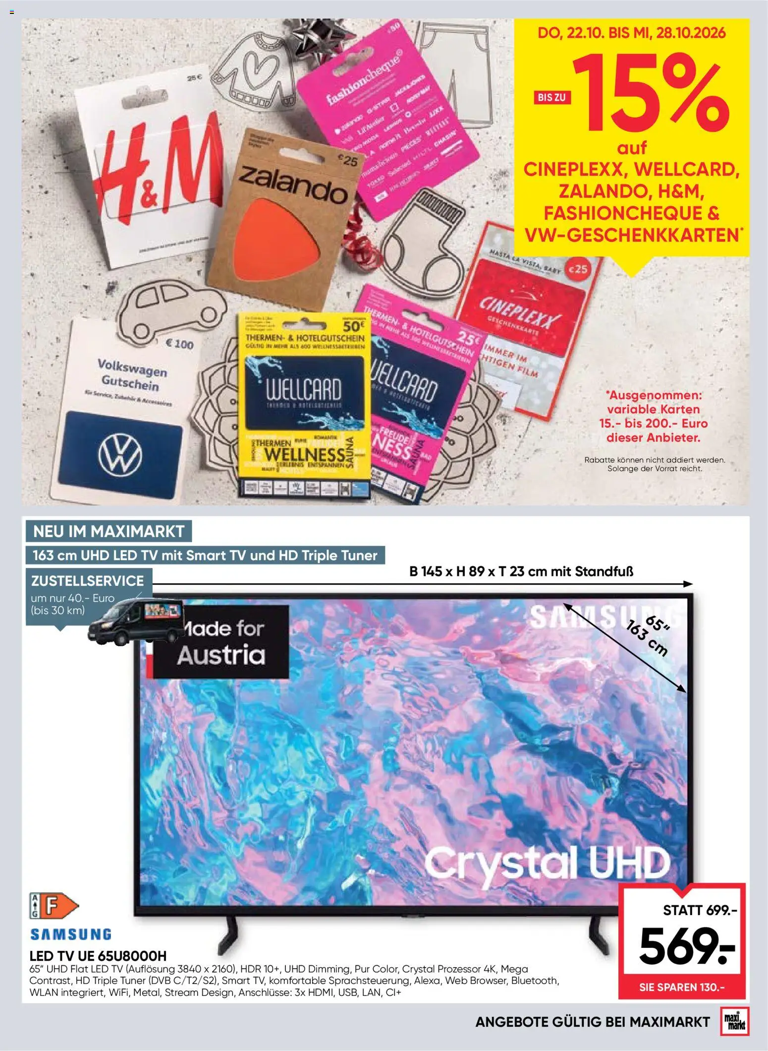 Maximarkt Flugblatt gültig ab 22.10.2026 | Seite: 21 | Produkte: TV, Samsung