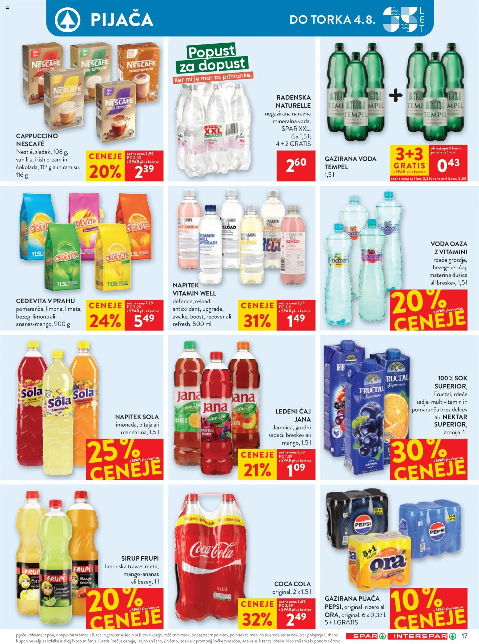 Novi Spar katalog ponudbe – veljaven od 27.07.2026 | Stran: 27 | Izdelki: Ledeni čaj, Suši, Caj, Breskev