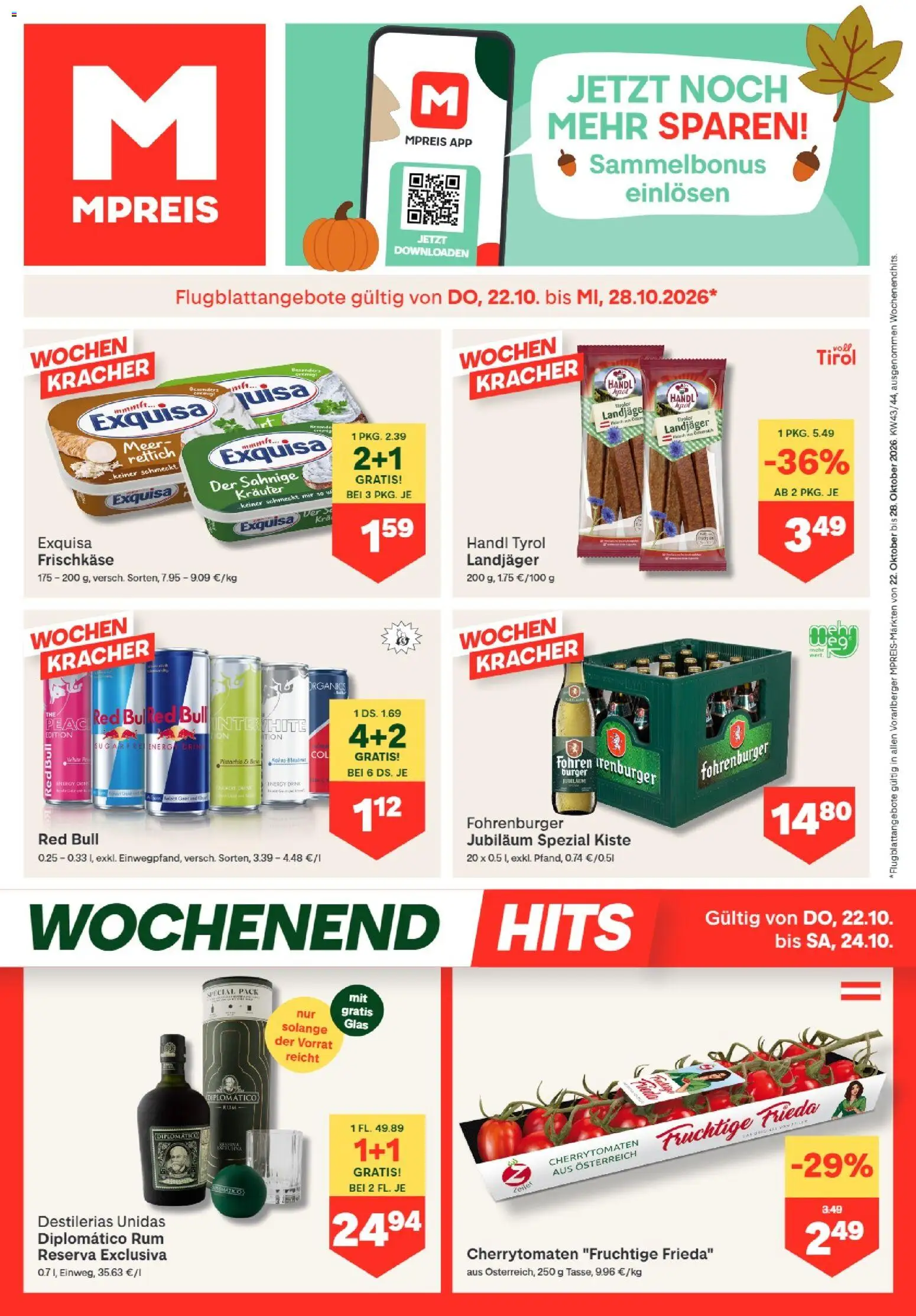 MPREIS Hohenems gültig ab 22.10.2026 | Seite: 1 | Produkte: Burger
