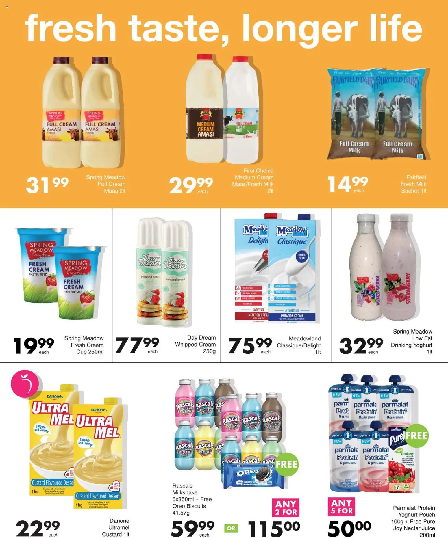 New Save catalogue – valid from 11.06.2026 | Page: 4 | Products: Custard, Yoghurt, Detergente líquido, Milk
