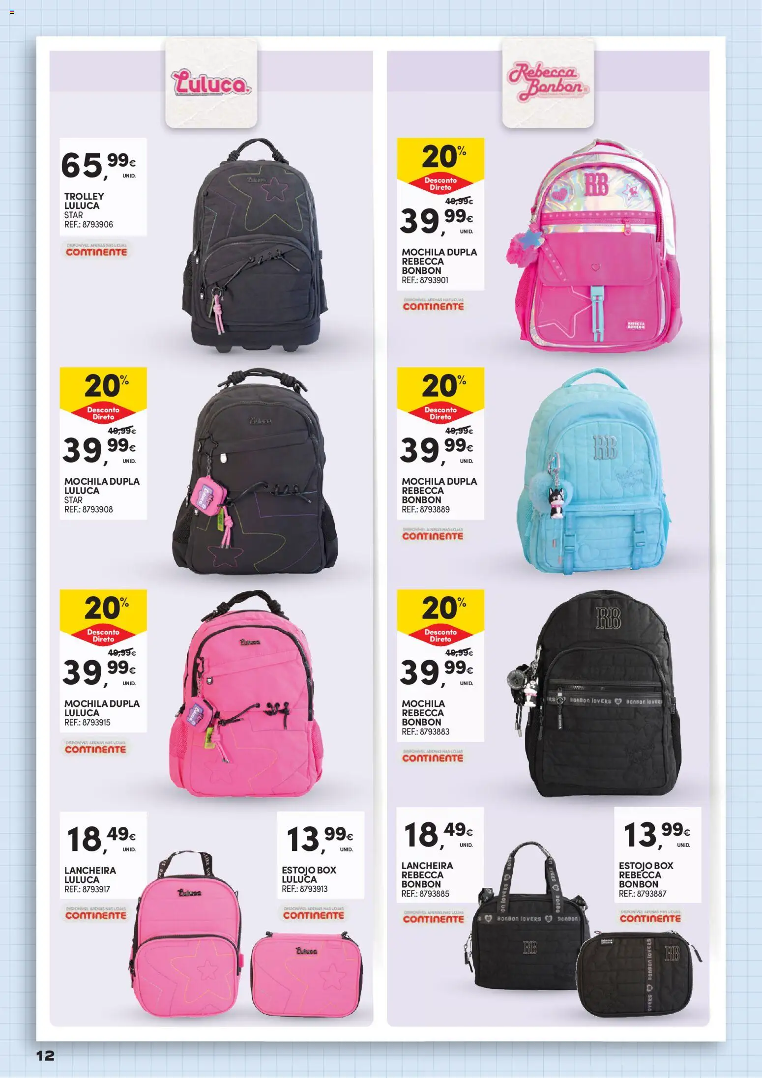 Continente Regresso às Aulas Na escola de toda a gente │ válido de 11/08/2026 | Página: 12 | Produtos: Mochila