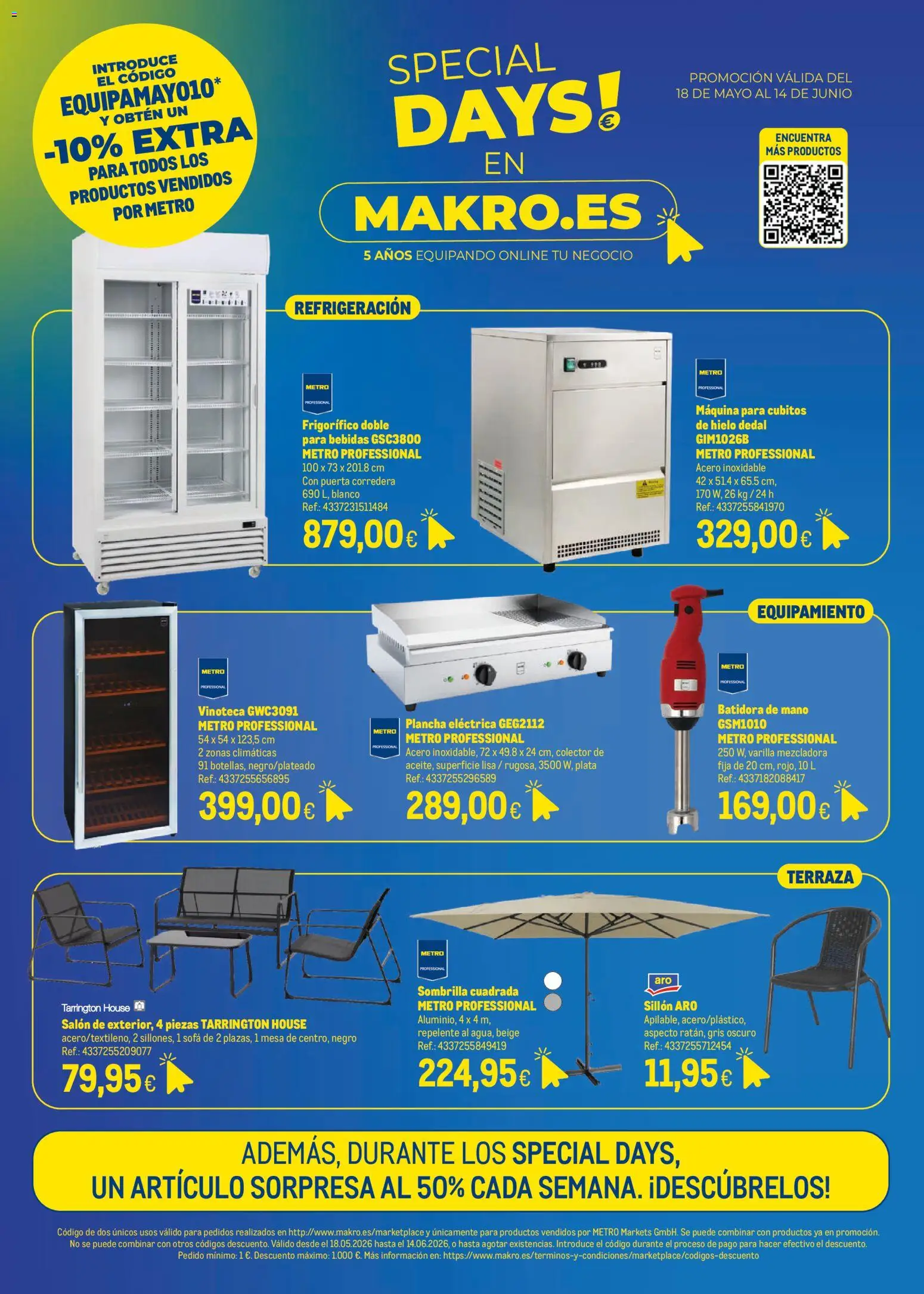 Makro Special Days  │ válido desde el 18.05.2026 | Página: 1 | Productos: Plancha, Batidora, Sofá, Sillón