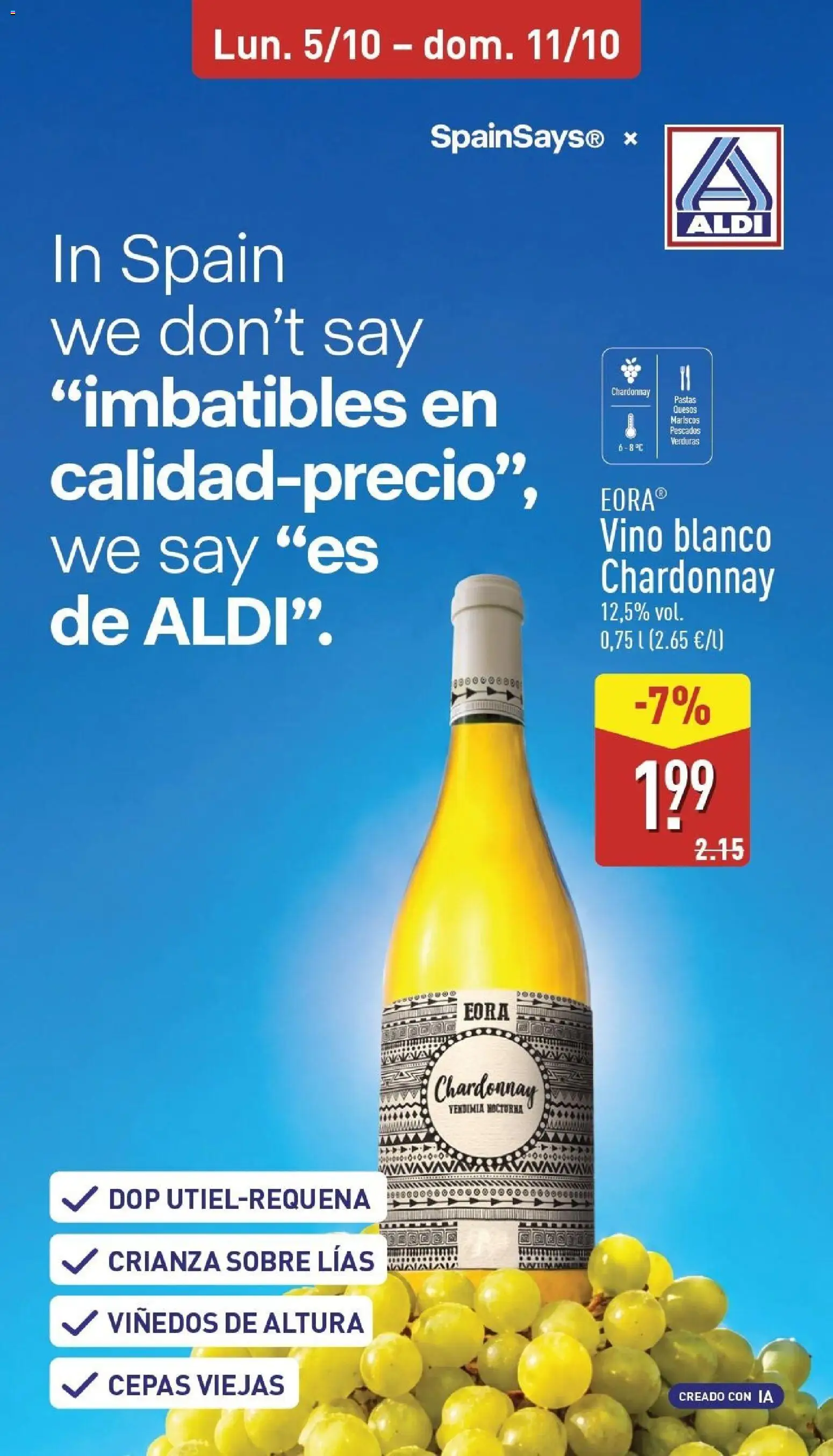 Aldi folleto Península │ válido desde el 05/10/2026 | Página: 16 | Productos: Verduras, Vino, Mariscos, Vino blanco
