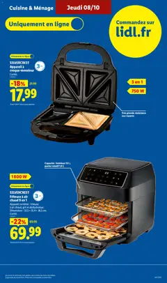 LIDL - Prévisualisation de SILVERCREST, Friteuse à air, chaud 9 en 1, Appareil combiné : friteuse à air chaud, gril et déshydrateur. Dimensions : 32,5 × 35,4 × 38,5 cm. valide à partir de 08/10/2026 | Page: 31