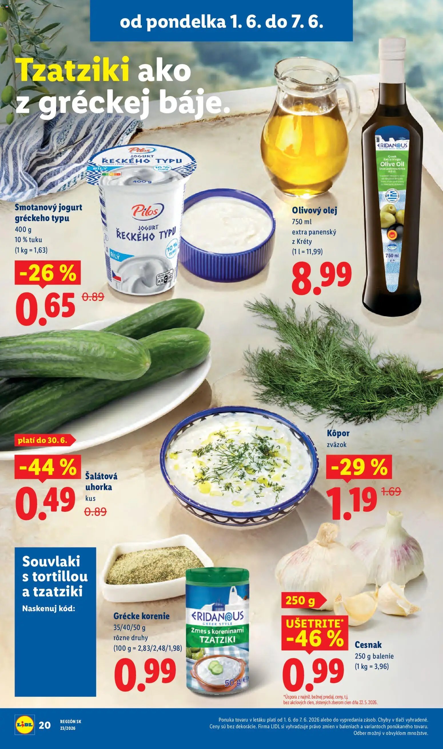 Nové Lidl akcie – leták je platný od 01.06.2026 | Strana: 30 | Produkty: Jogurt, Olej, Cesnak, Korenie