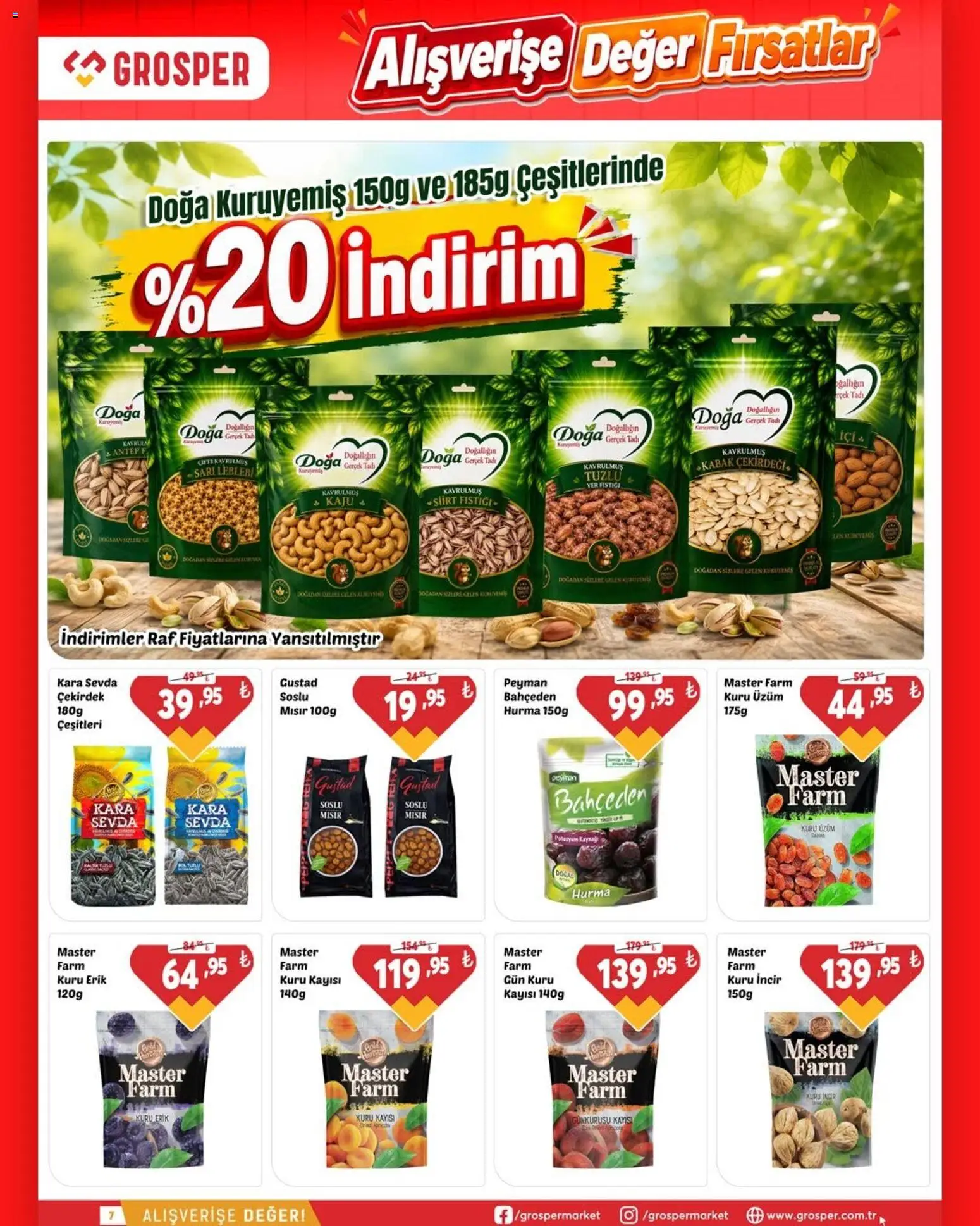 Grosper Katalog - 15 Temmuz 2026 tarihinden itibaren geçerlidir | Sayfa: 7 | Ürünler: Raf, Kabak, Kuru üzüm, Kayısı