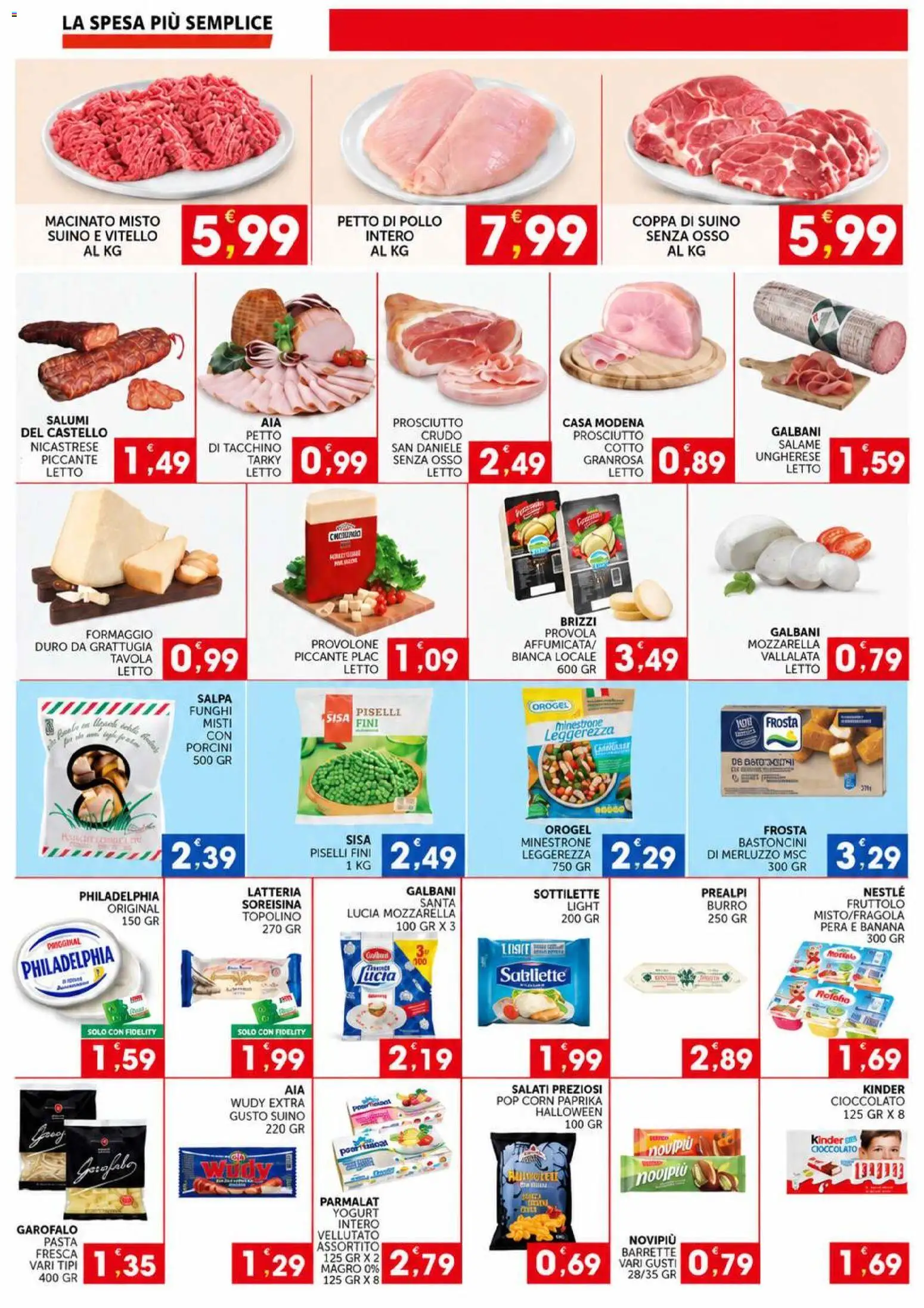 Volantino SISA del 29/10/2026 | Pagina: 2 | Prodotti: Minestrone, Pollo, Pop corn, Macinato