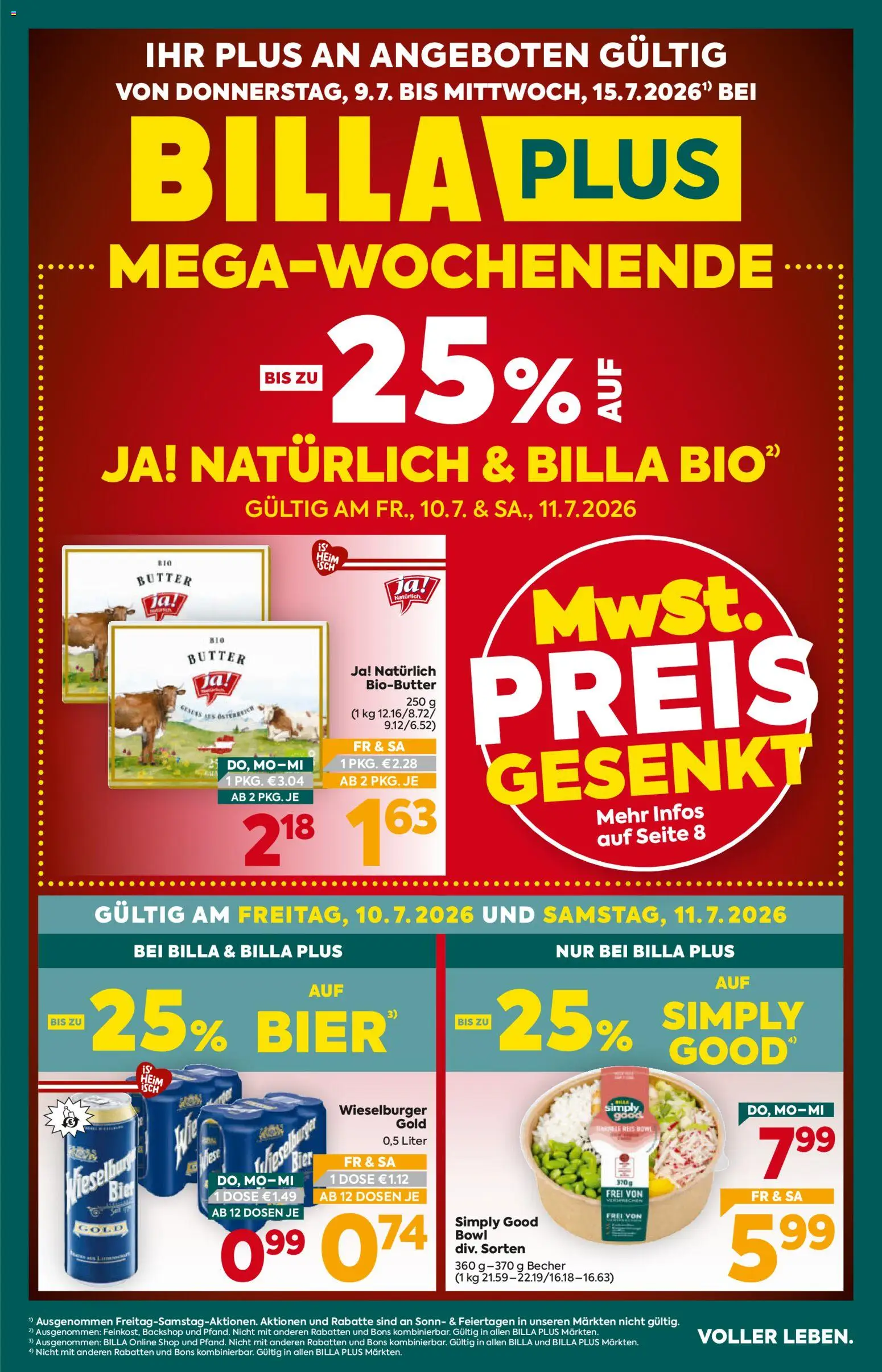 Billa Plus Flugblatt gültig ab 09.07.2026 | Seite: 1