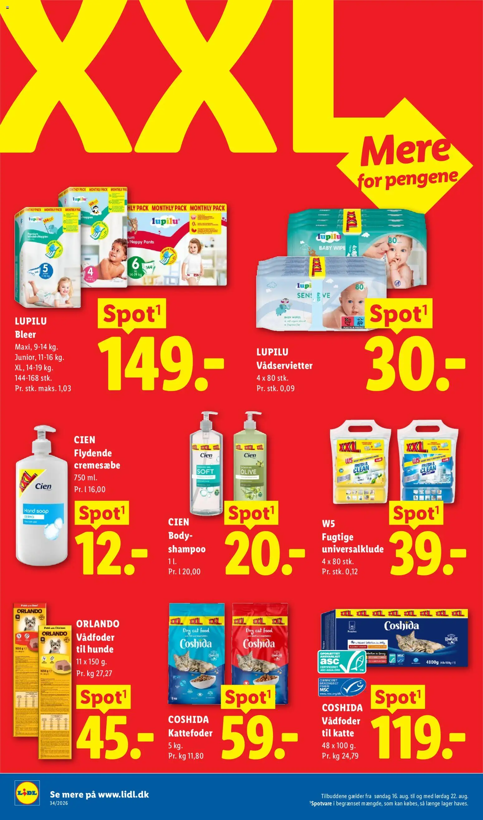 Lidl tilbudsavis – gyldig fra 16/08/2026 | Side: 13 | Produkter: Paté, Shampoo, Kattefoder, Søm