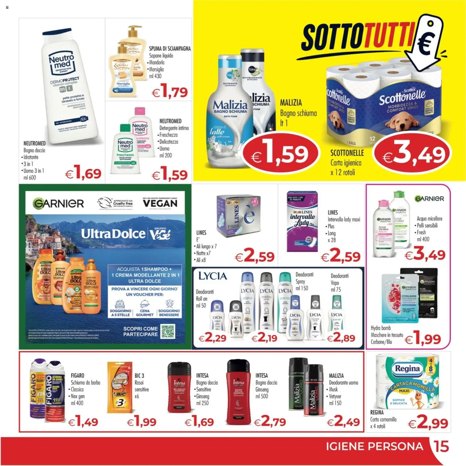 Volantino MerSi Supermercati del 01/07/2026 | Pagina: 15 | Prodotti: Schiuma da barba, Carta igienica, Sapone, Detergente intimo