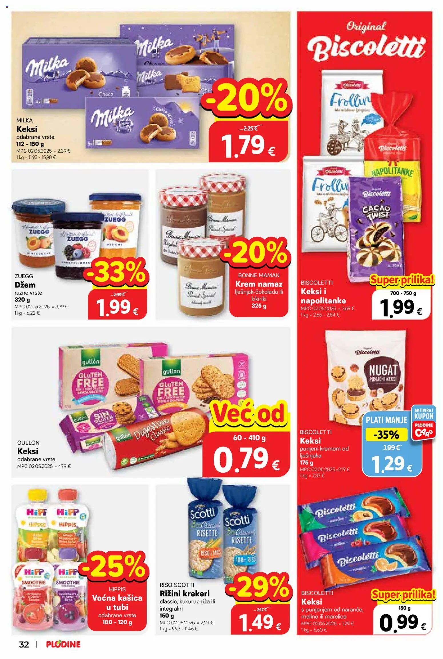 Plodine katalog | vrijedi od 10.06.2026 | Stranica: 32 | Proizvodi: Keksi, Smoothie, Milka, Krekeri