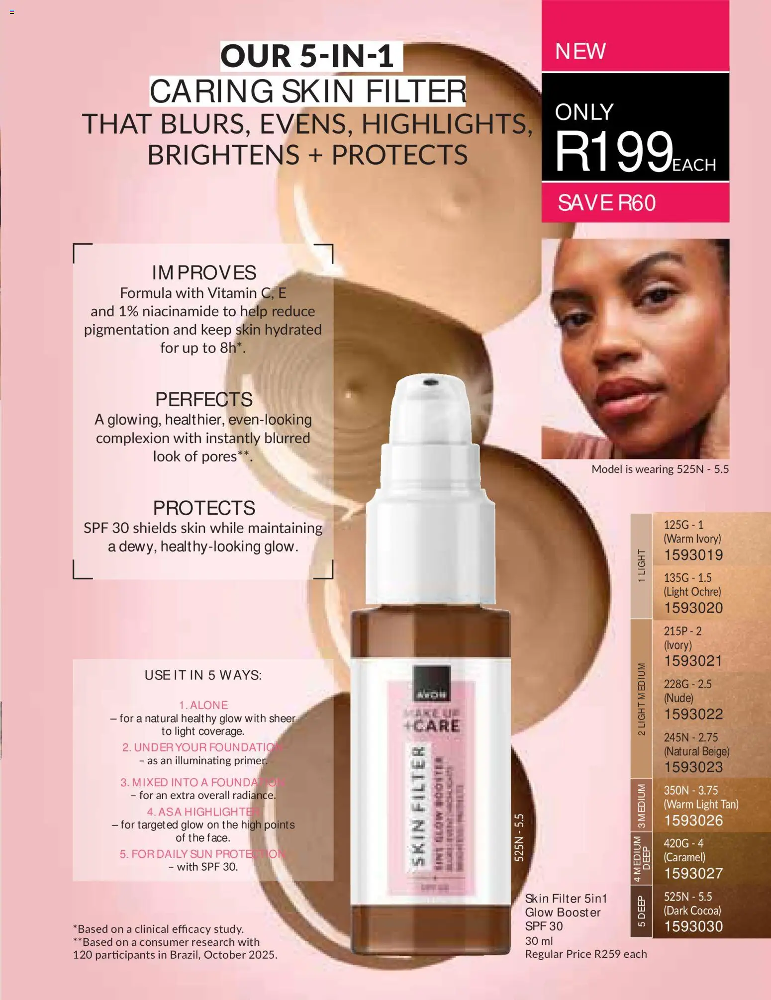 New Avon catalogue – valid from 01/07/2026 | Page: 33 | Products: Light, Foundation, Caramel