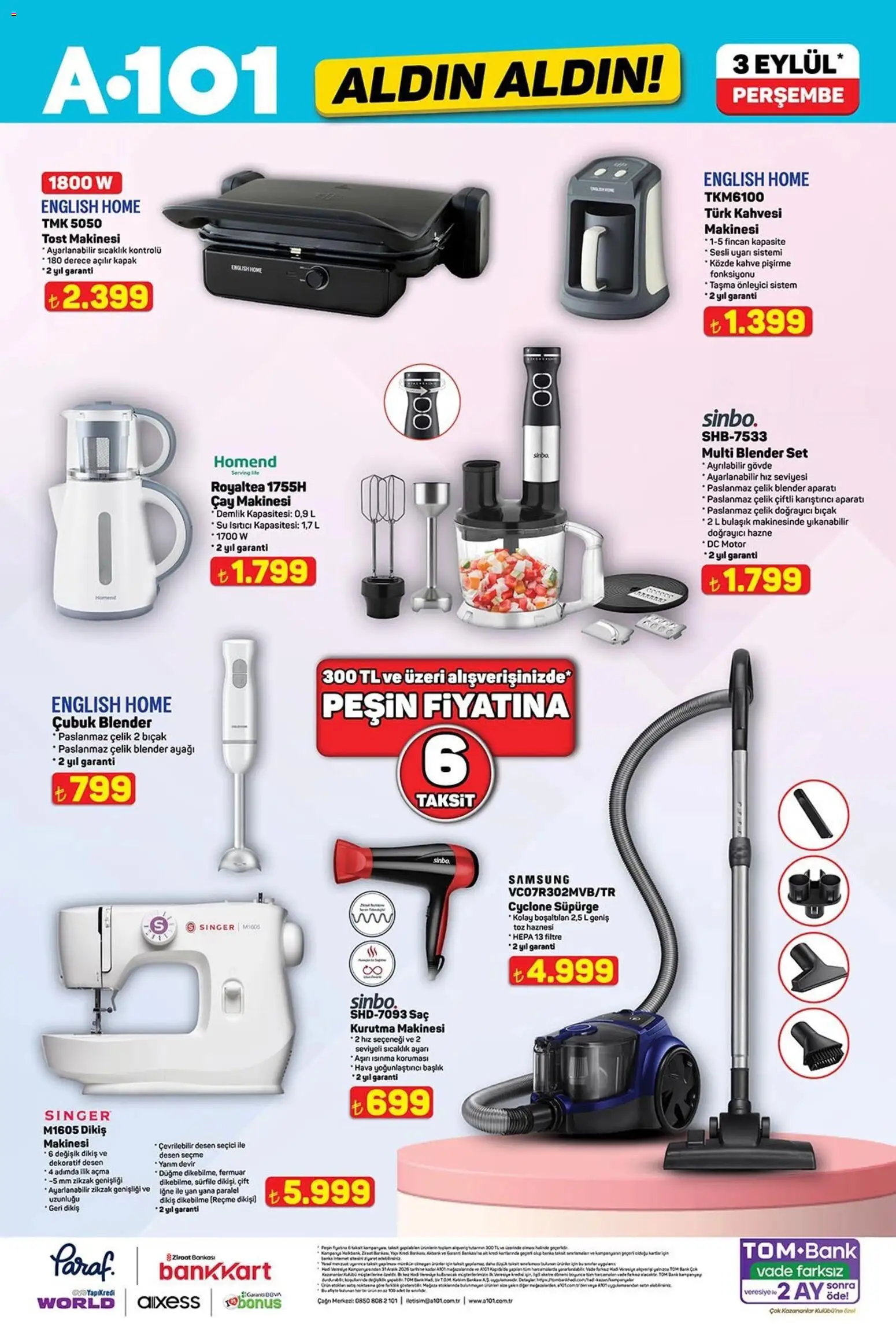 A101 - Katalog Aldın Aldın - 03 Eylül 2026 tarihinden itibaren geçerlidir | Sayfa: 5 | Ürünler: Karıştırıcı, Iğne, Çay, Demlik