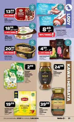 Pogląd oferty "Herbata czarna ekspresowa Lipton Yellow Label, 92 tb., 1 opak., 0,22/1 tb." - ważna od 27.07.2026 | Strona: 21