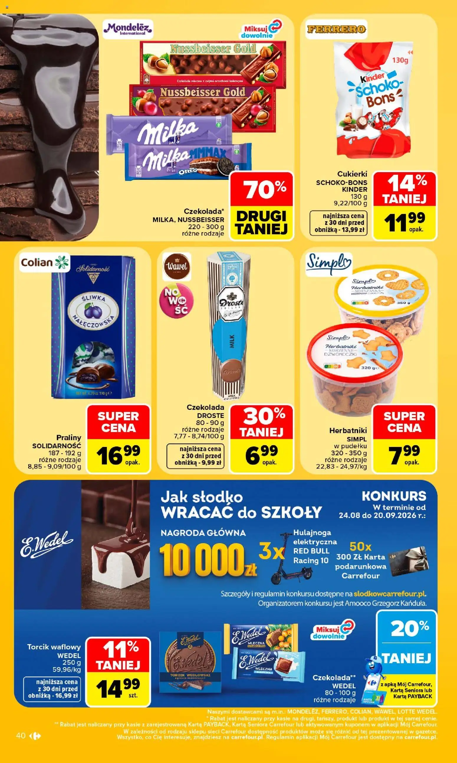 Carrefour gazetka od 14.09.2026 | Strona: 42 | Produkty: Karta, Czekolada mleczna, Hulajnoga, Czekolada