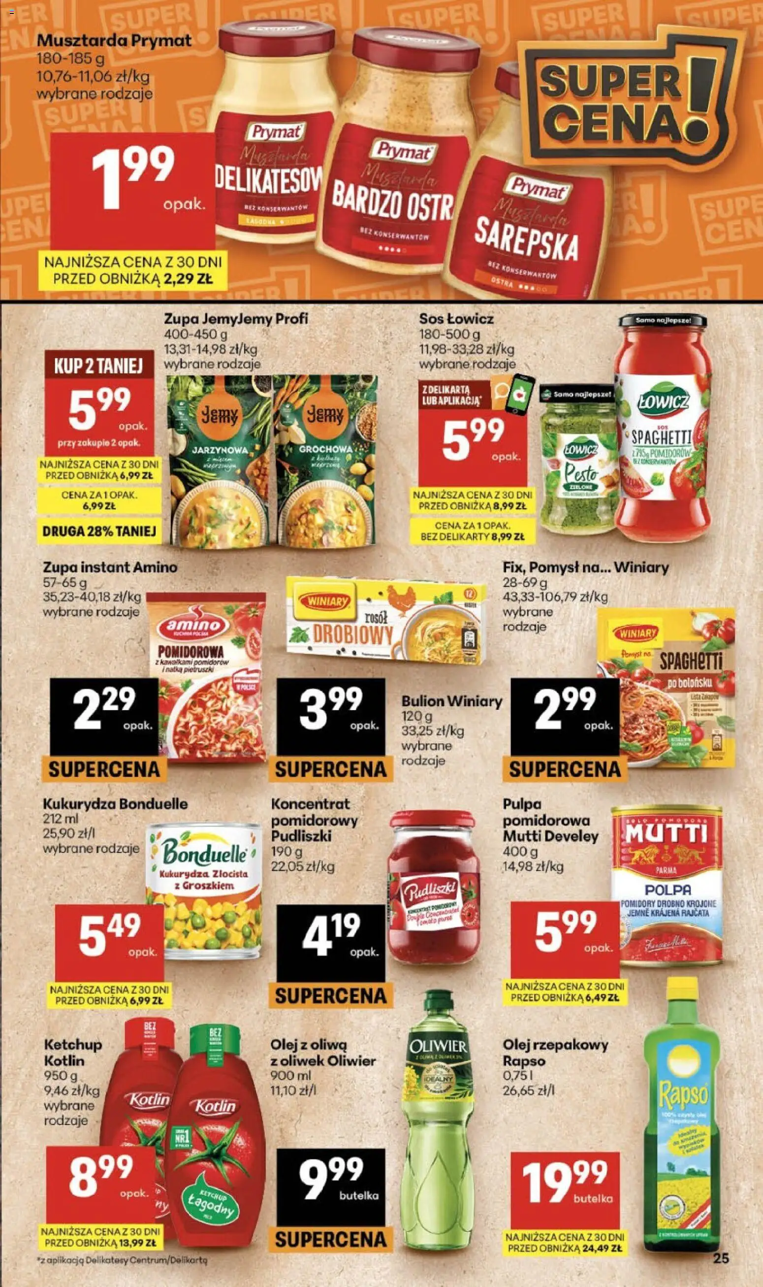 Delikatesy Centrum gazetka - Sklepy Własne od 16.07.2026 | Strona: 25 | Produkty: Olej rzepakowy, Pesto, Delikatesy, Pomidory